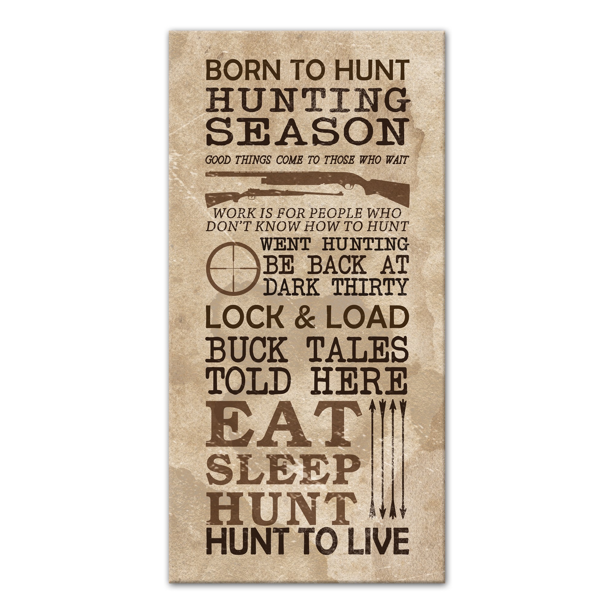Hunting Season Words 10x20 Canvas Wall Art