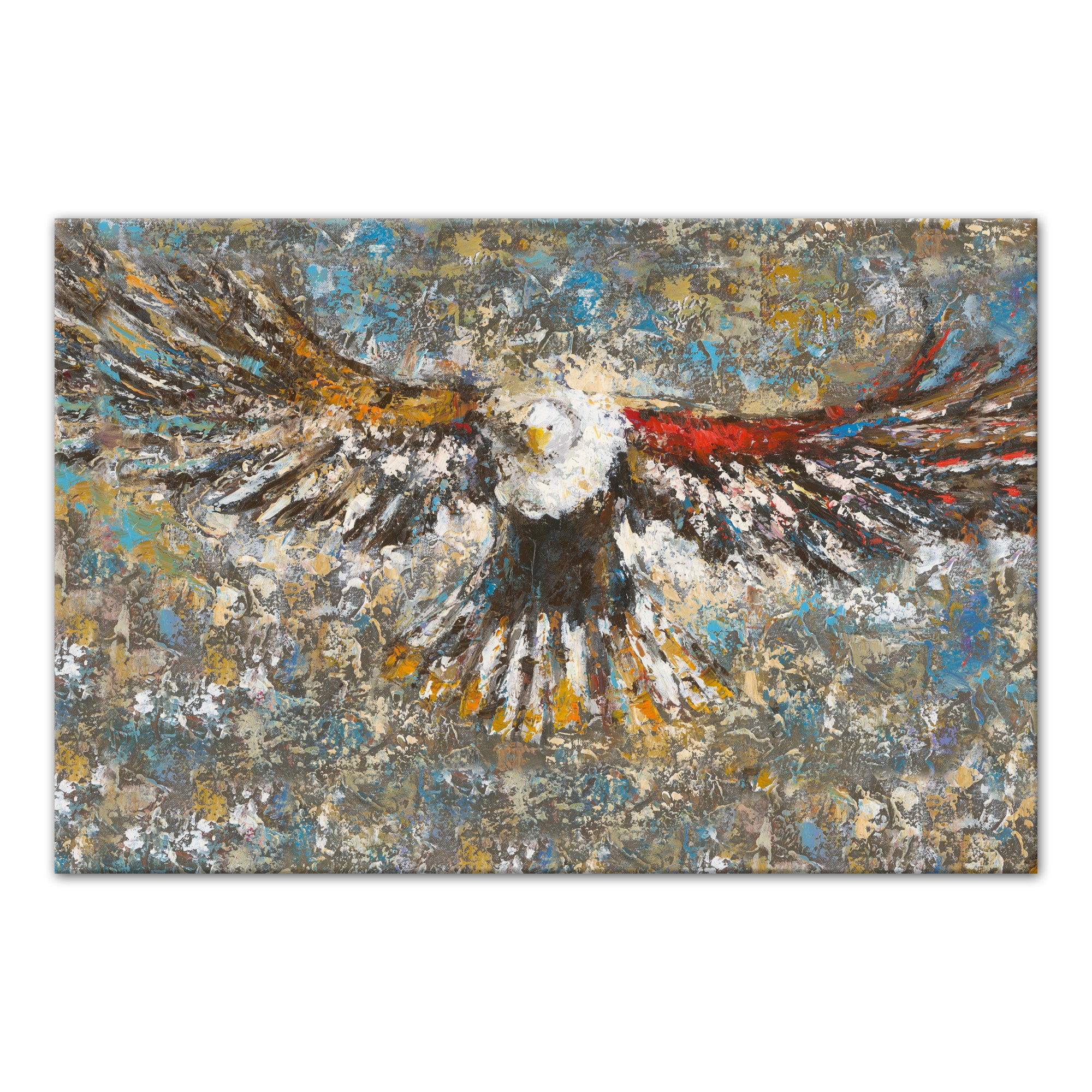 Paint Splattered Eagle 36x24 Canvas Wall Art 