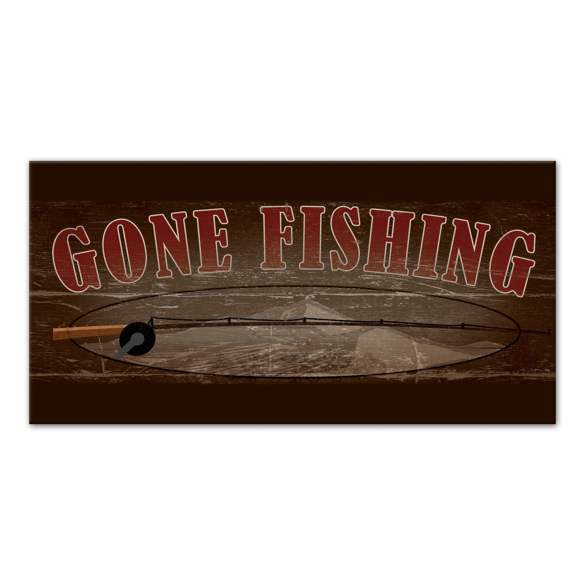 Gone Fishing 20x10 Canvas Wall Art
