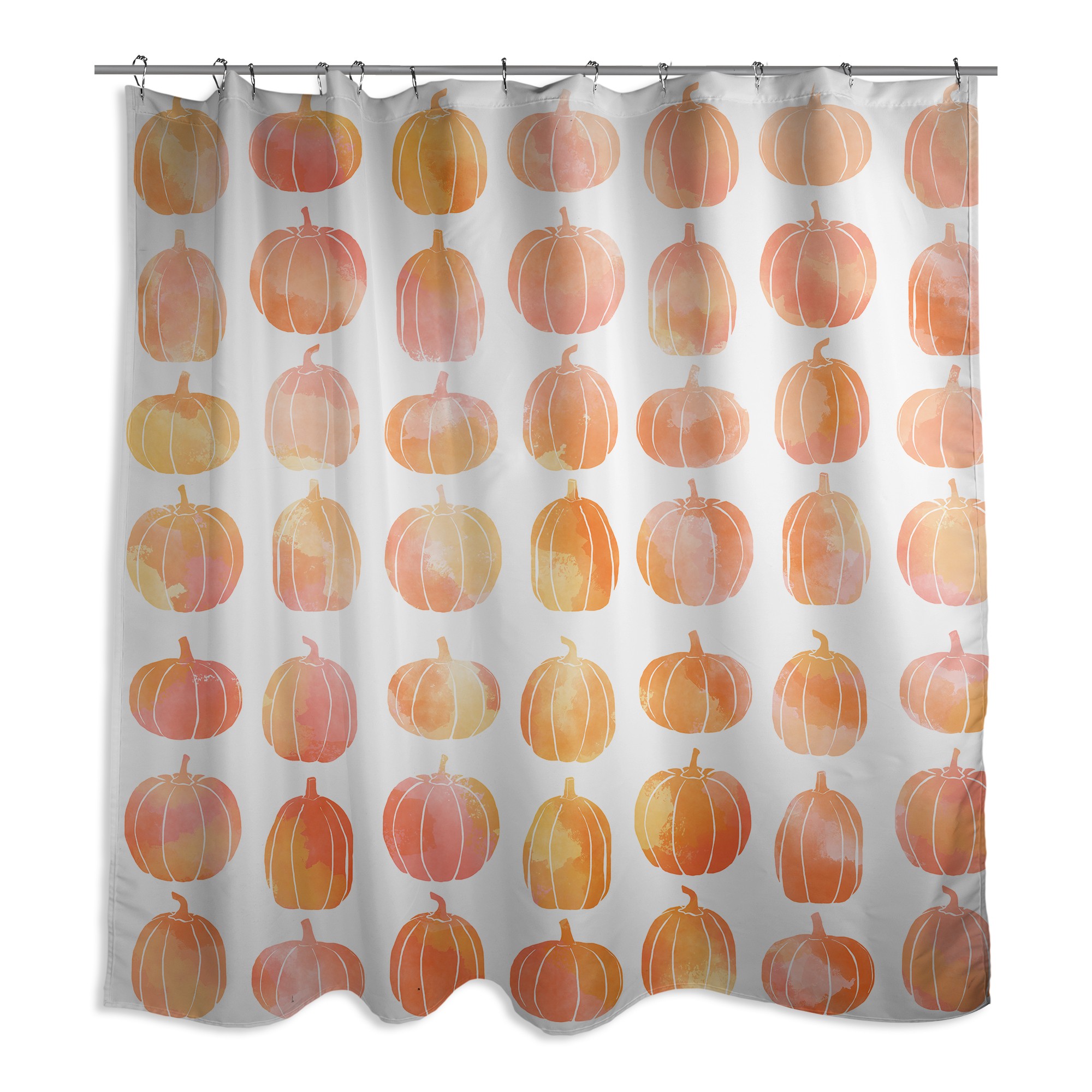 Watercolor Pumpkins 71x74 Shower Curtain