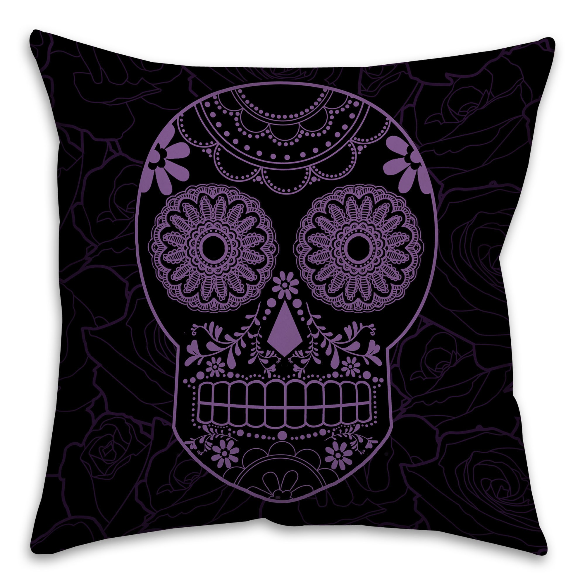Halloween Candy Skull Throw Pillow
