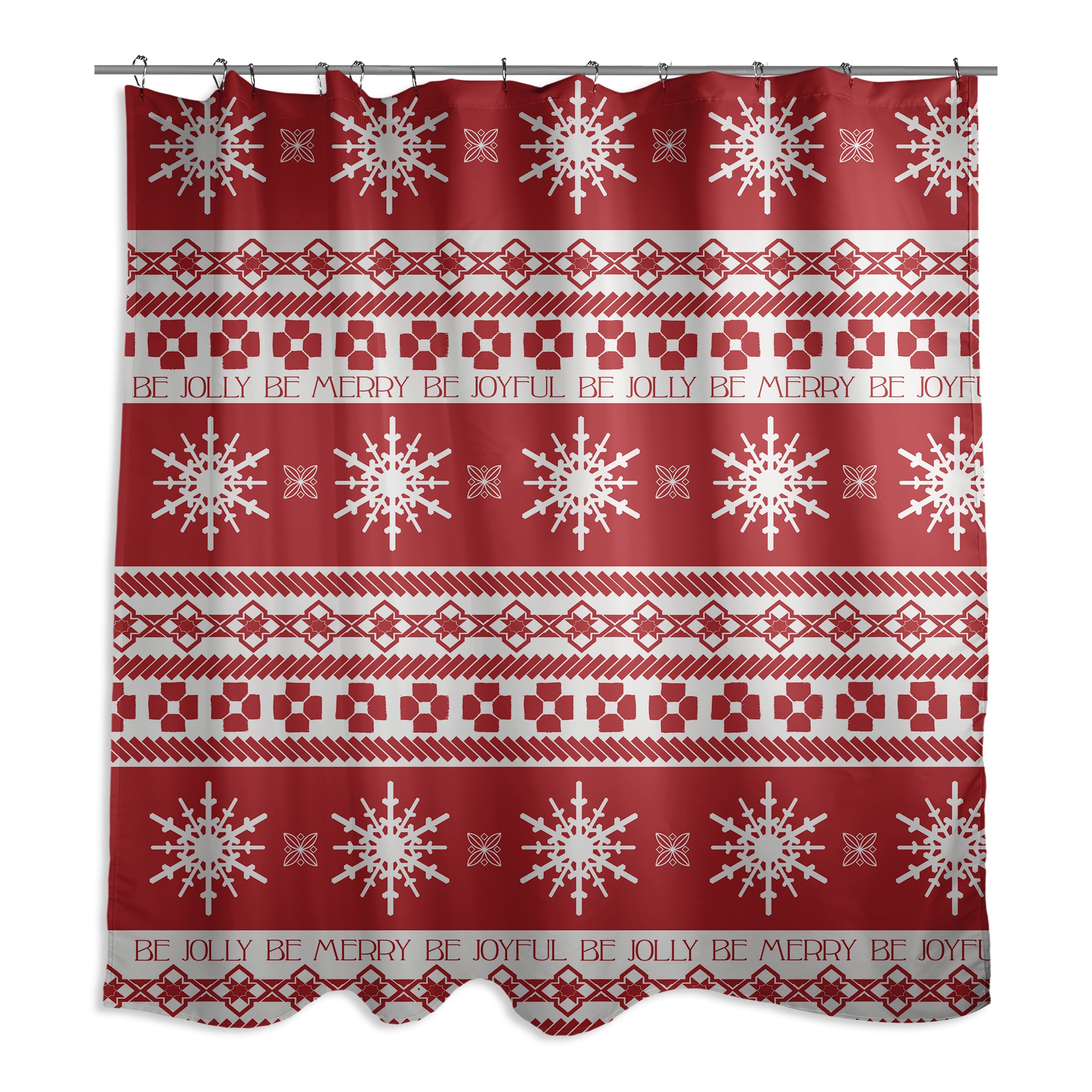 Holly Jolly Patterns 71x74 Shower Curtain