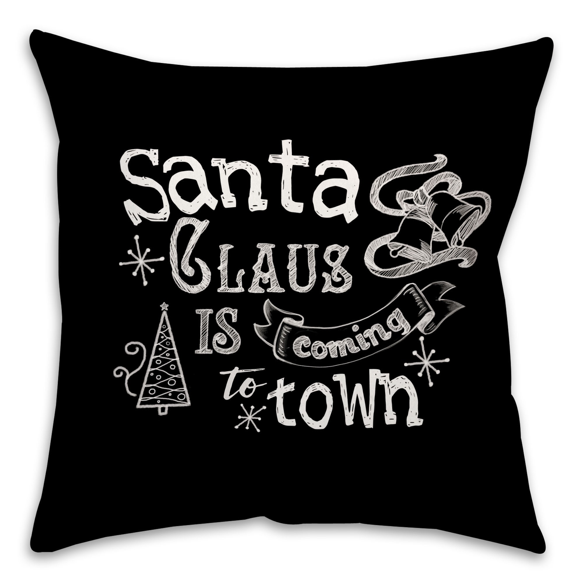 Christmas Chalk Typography Throw Pillow