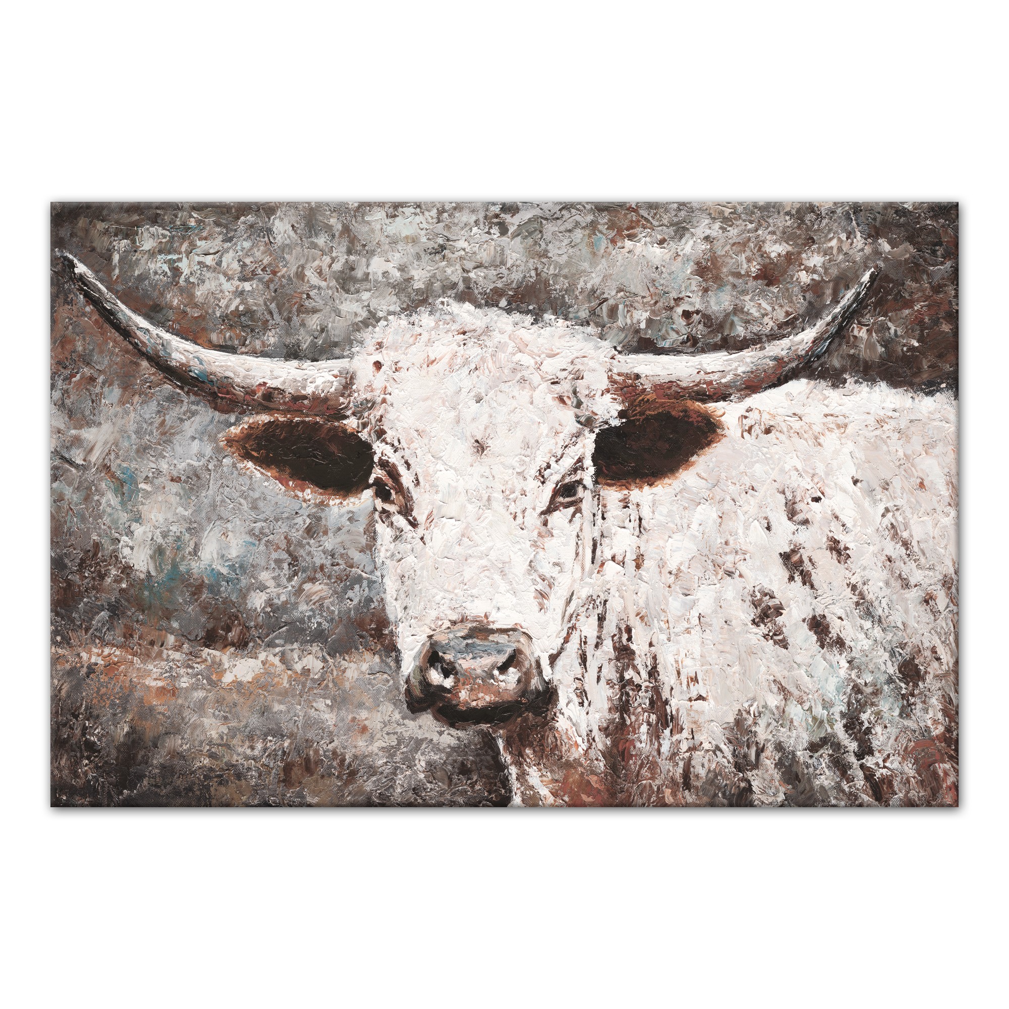 White Ox 36x24 Canvas Wall Art