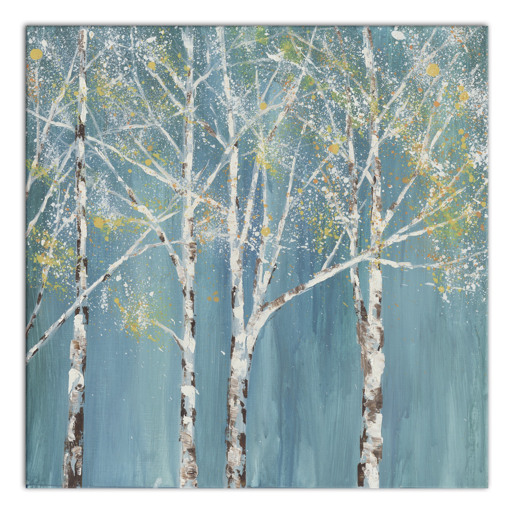 Whimsical Birch Trees 36x36 Canvas Wall Art 