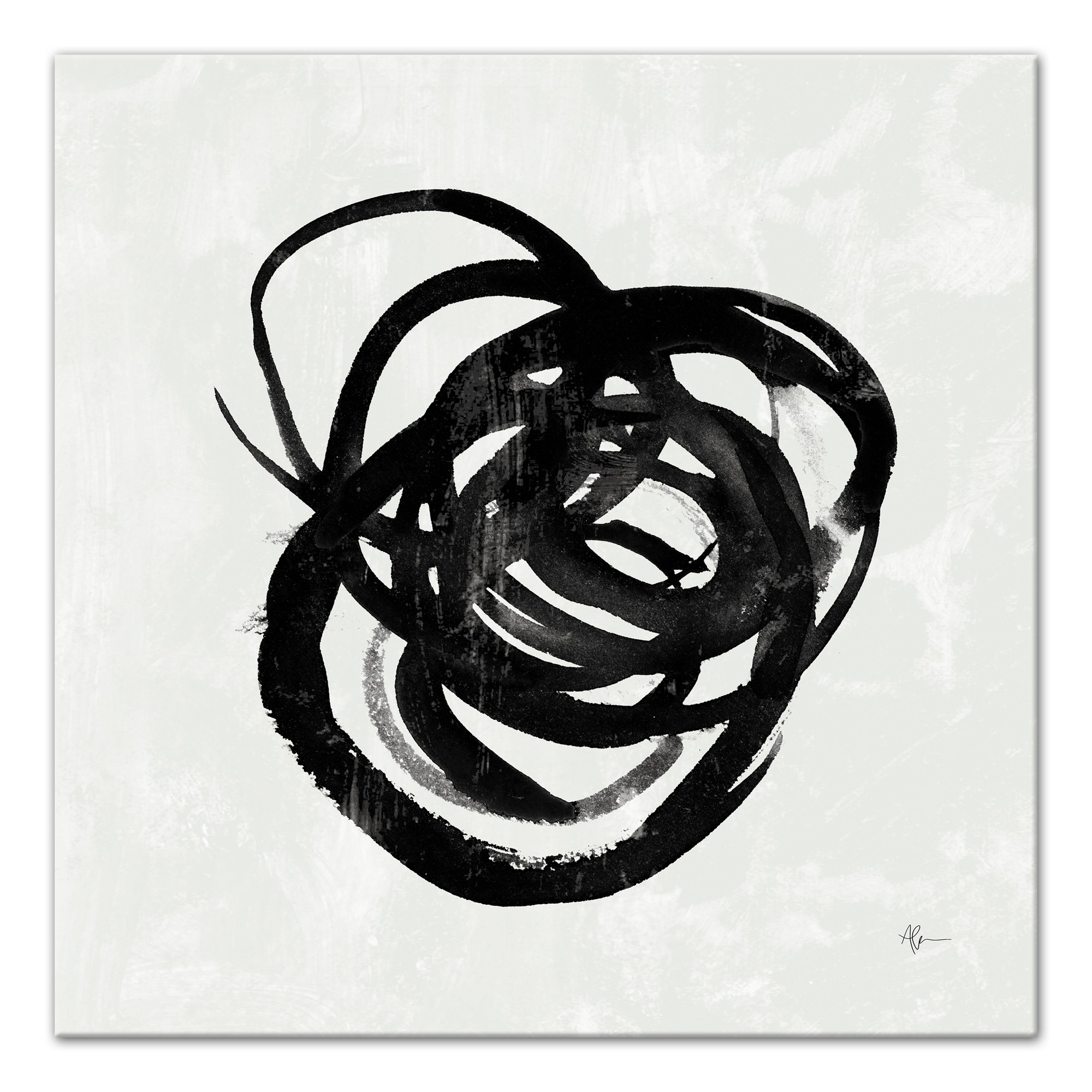 Ink Swirl 20x20 Canvas Wall Art 