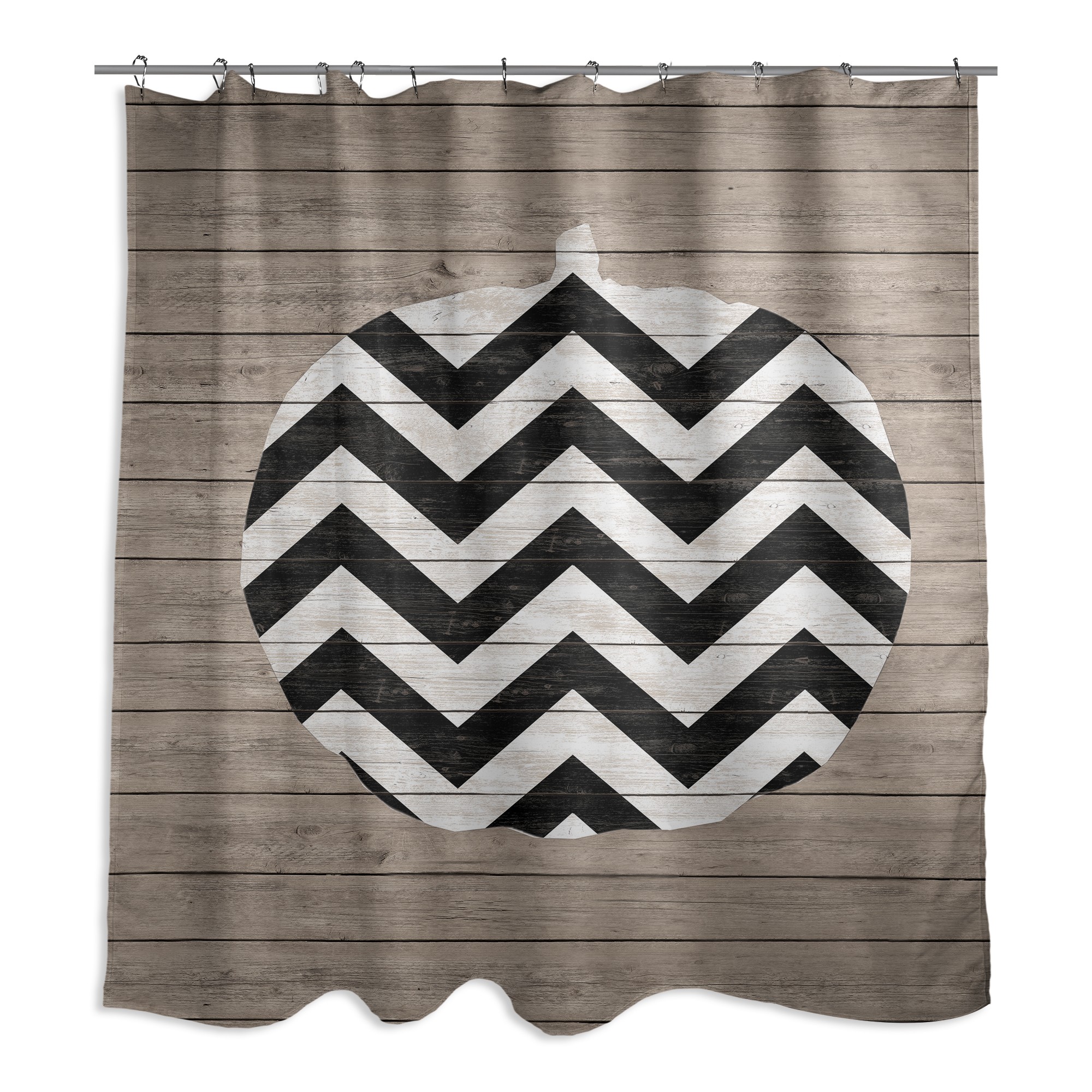 Chevron Pumpkin 71x74 Shower Curtain