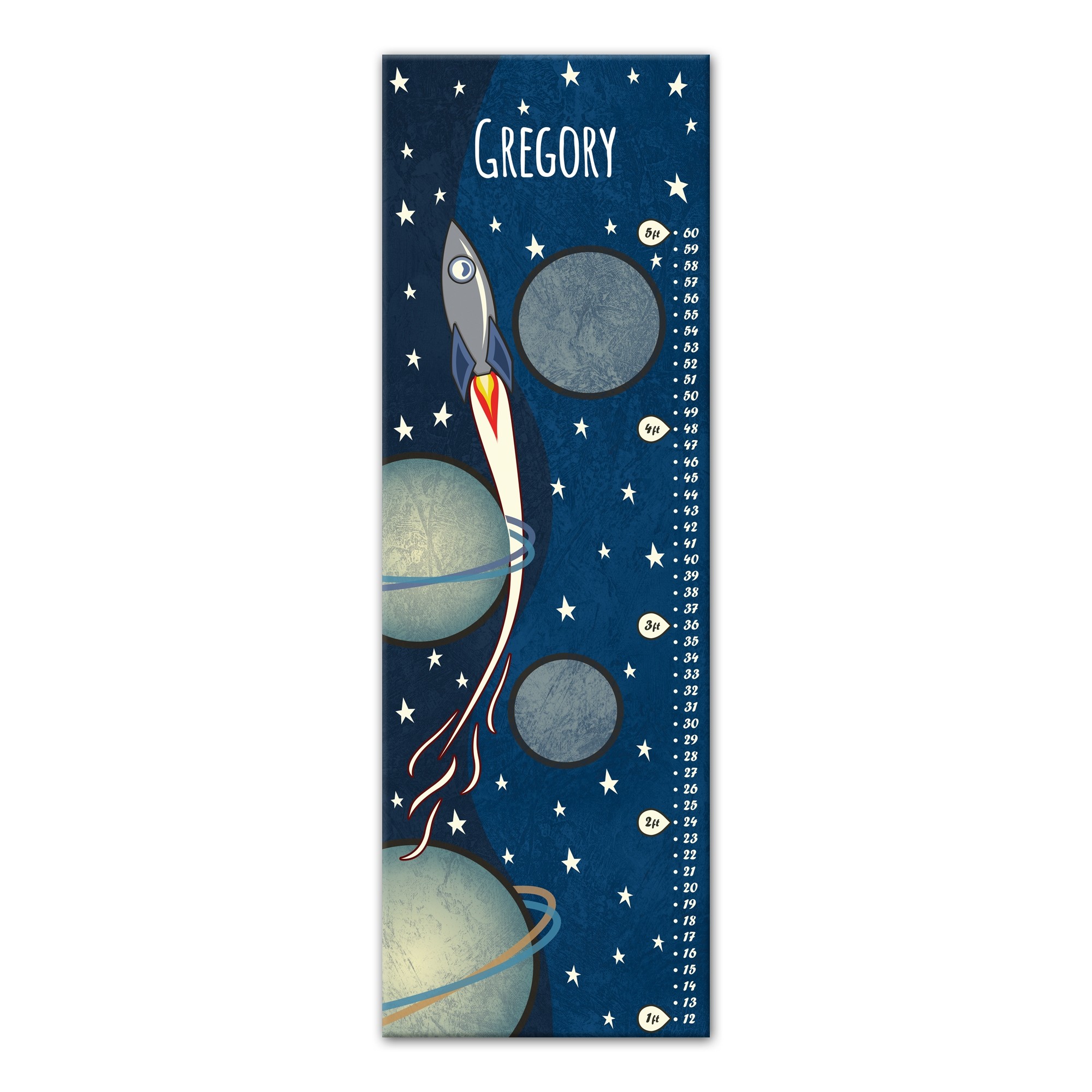 Outer Space Growth Chart 20x60 Custom Canvas Wall Art