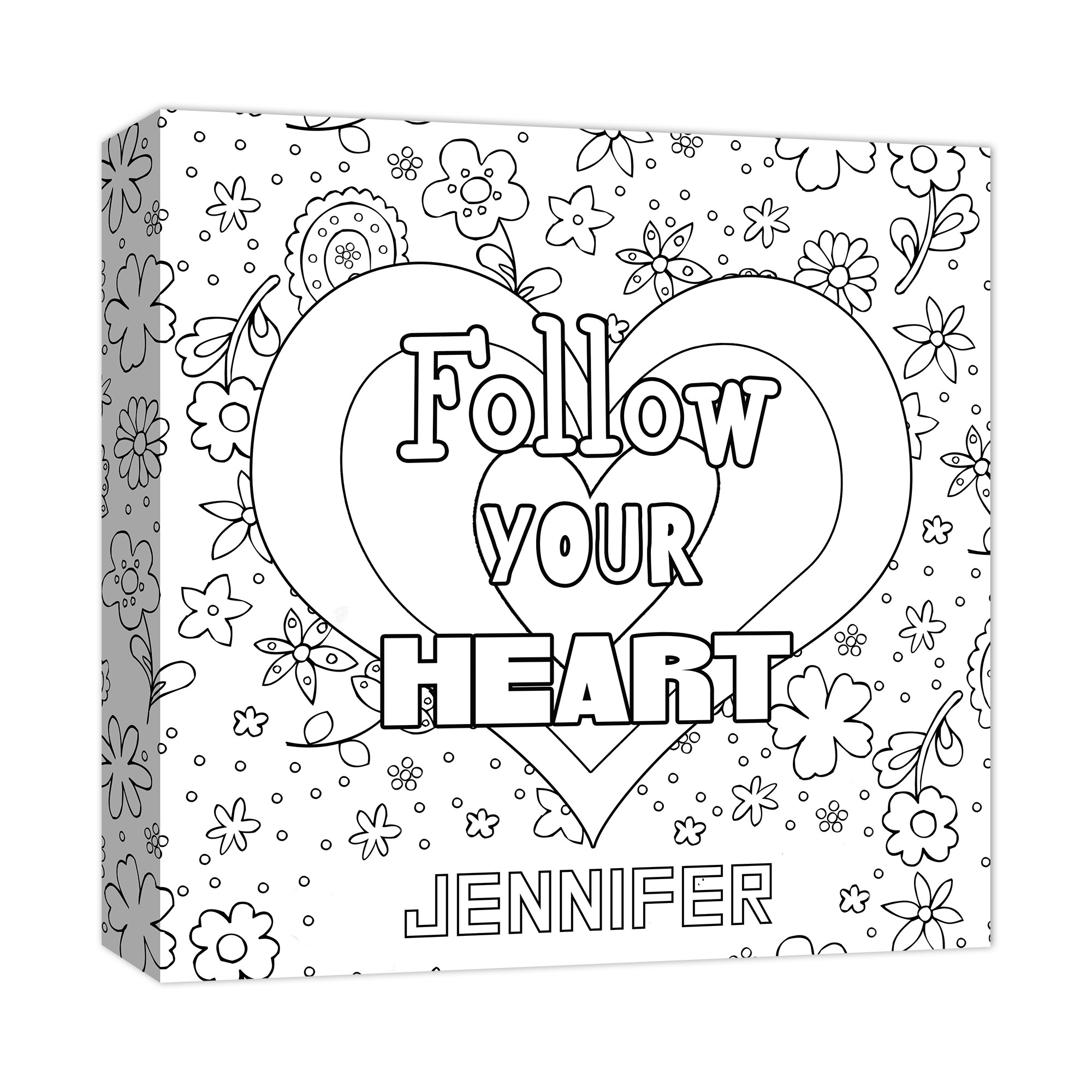 Follow Your Heart 12x12 Custom Color Me Canvas Wall Art