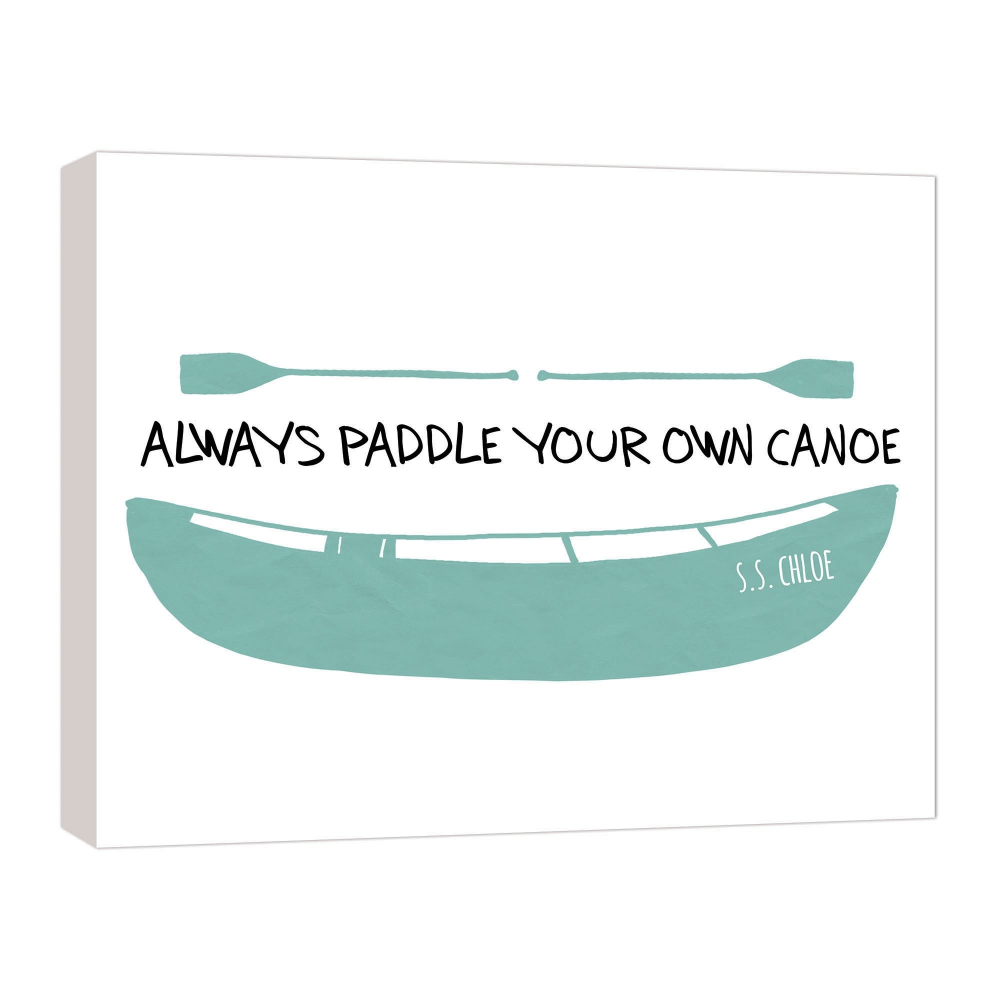 Paddle Your Own Canoe 20x16 Personalized Canvas Wall Art