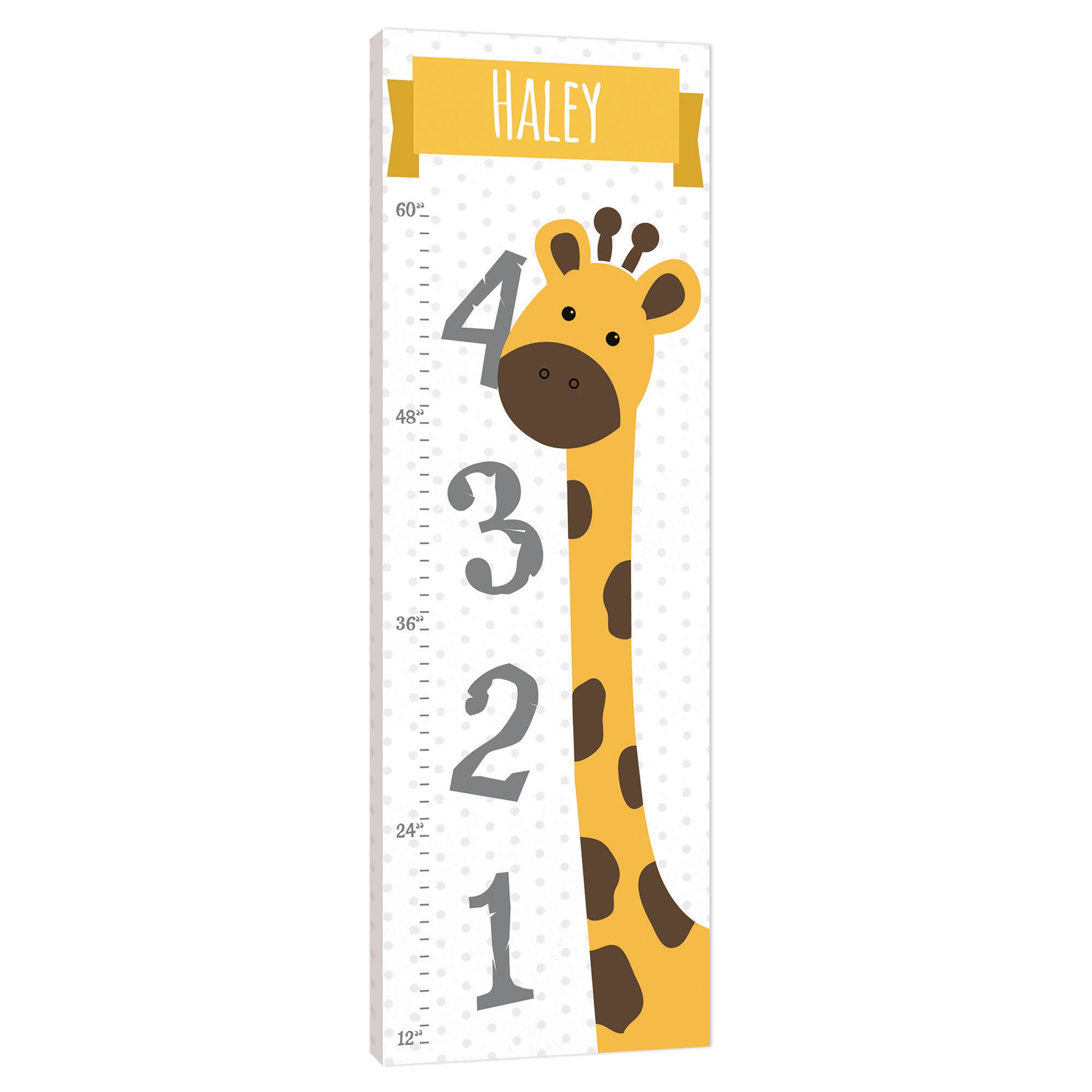 Giraffe Growth Chart 20x60 Custom Canvas Wall Art