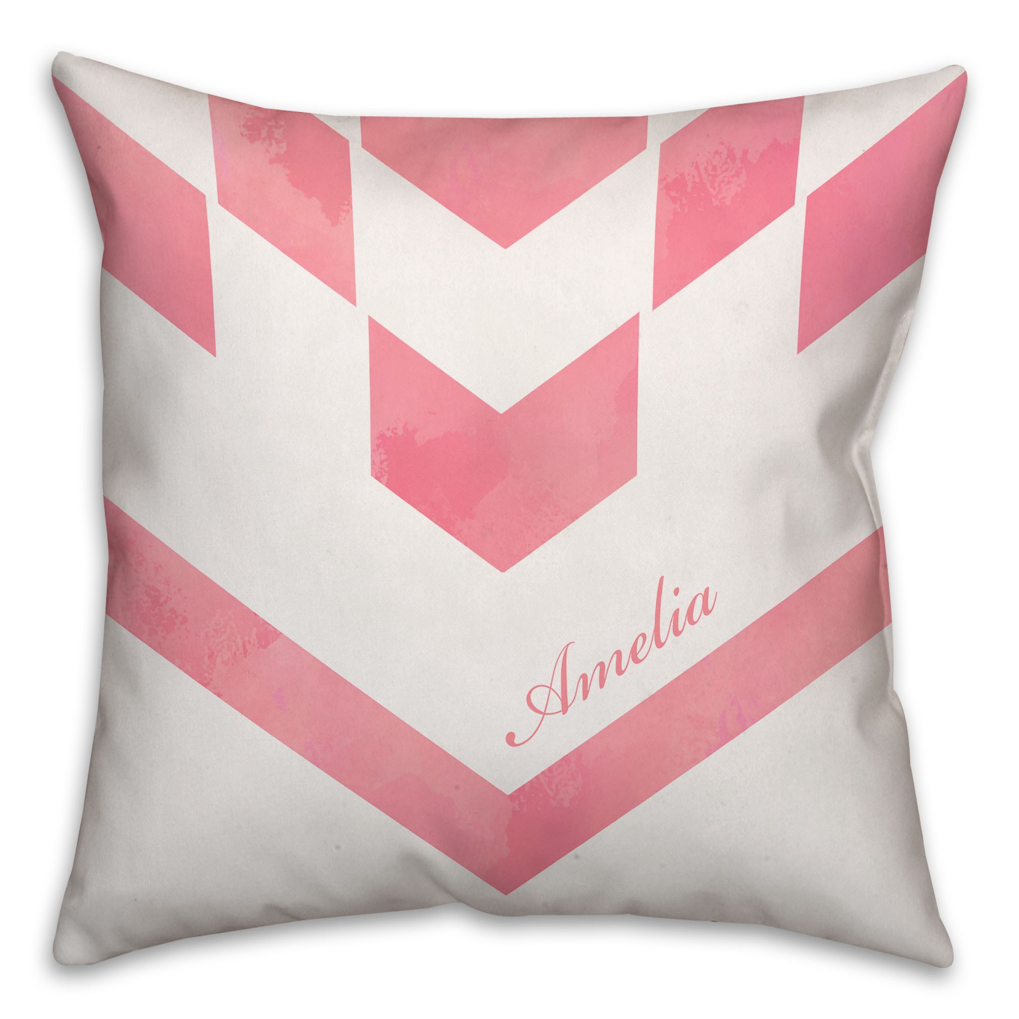 Watercolor Chevron 16x16 Custom Throw Pillow Front 