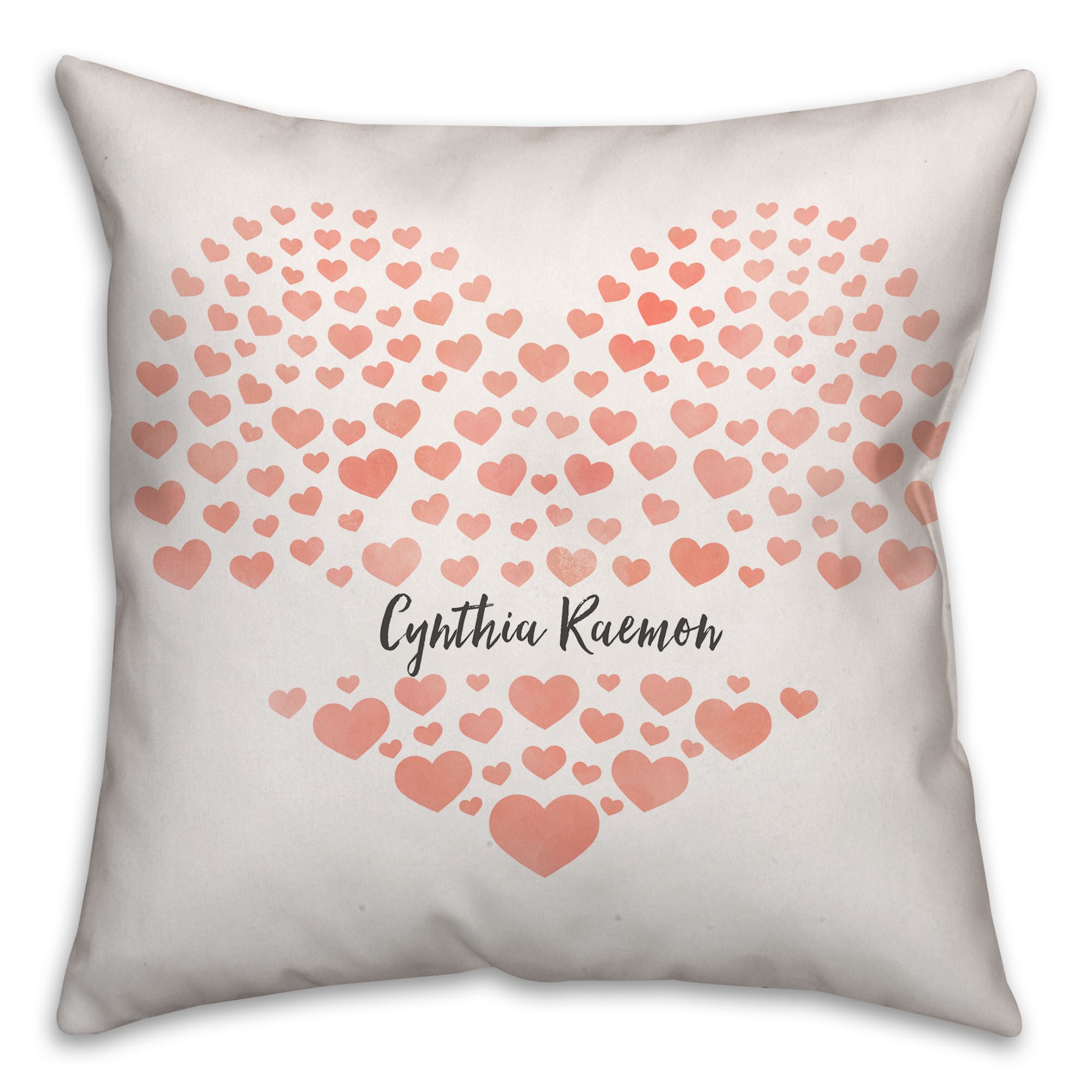 Mini Hearts 16x16 Custom Throw Pillow Front