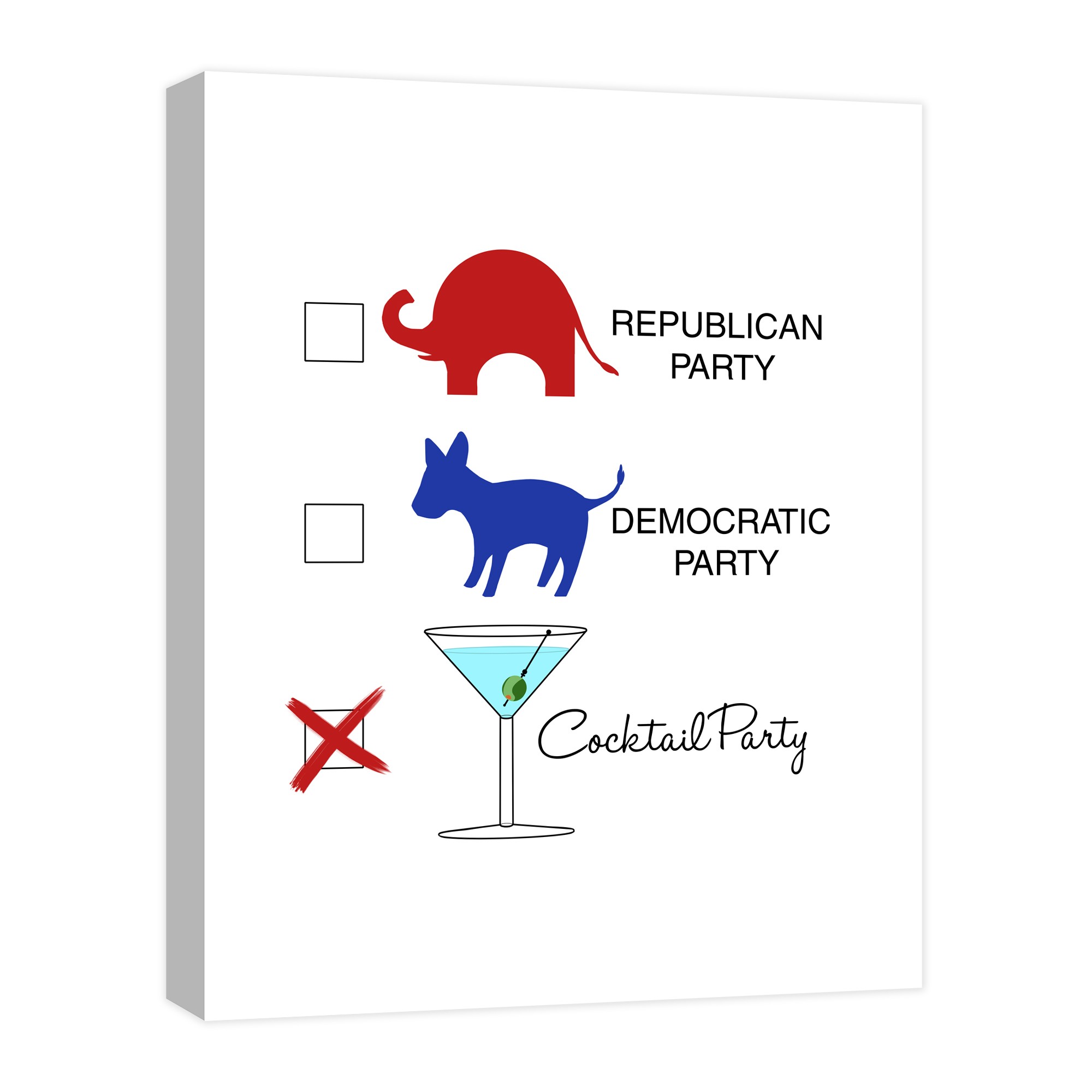 Pick Your Political Party 16x20 Canvas Wall Art