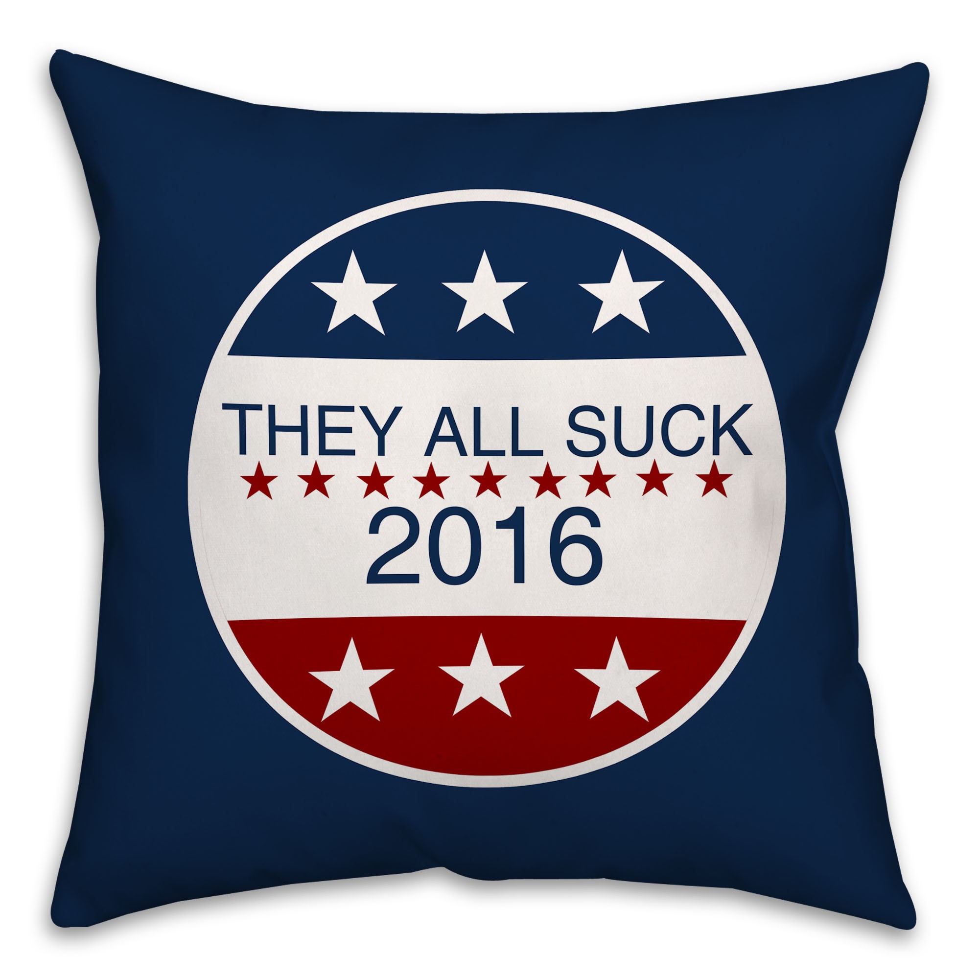 They All Suck Button Spun Polyester Throw Pillow - Front