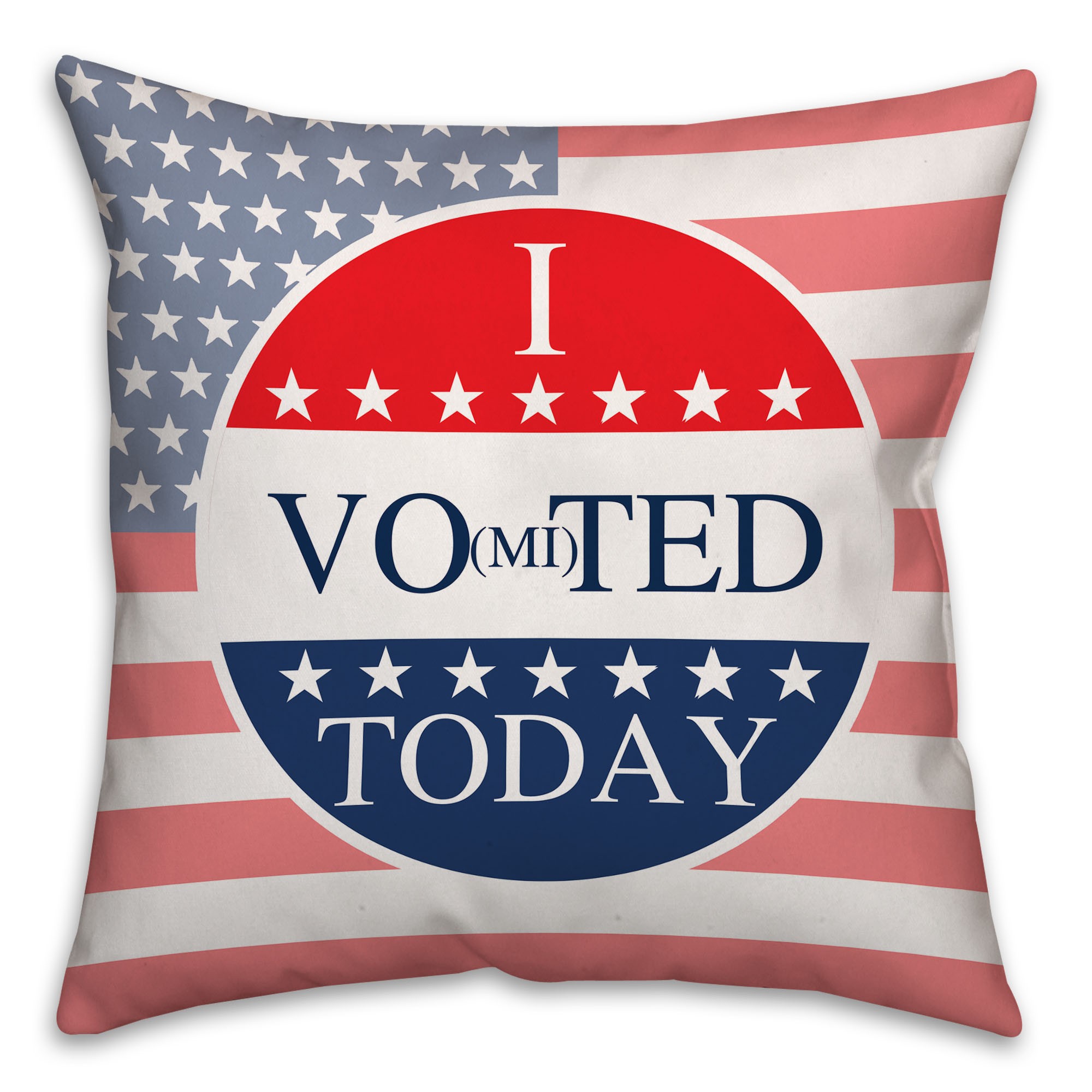 I Vo(mi)ted Today Spun Polyester Throw Pillow - Front