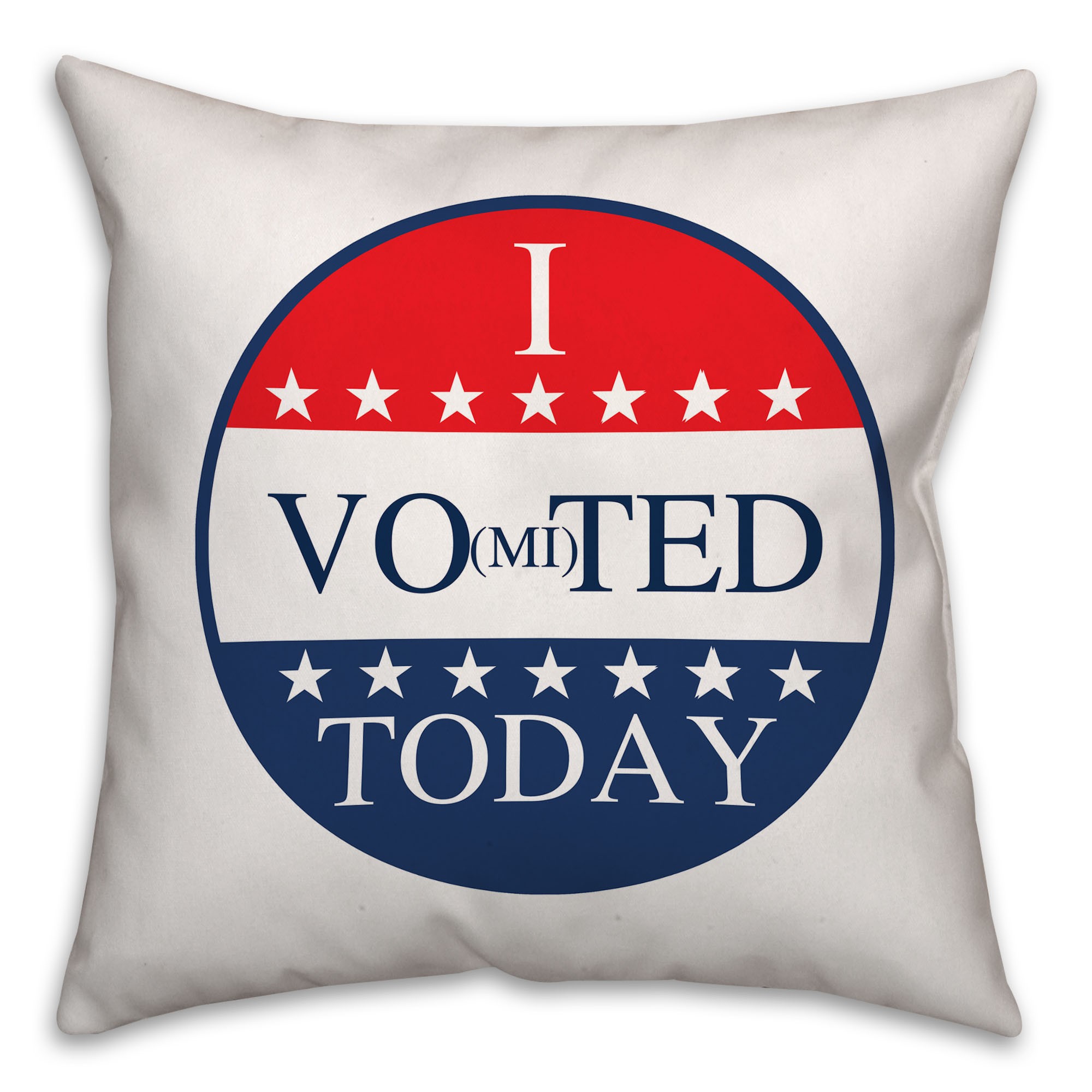 Neutral I Vo(mi)ted Today Spun Polyester Throw Pillow - Front