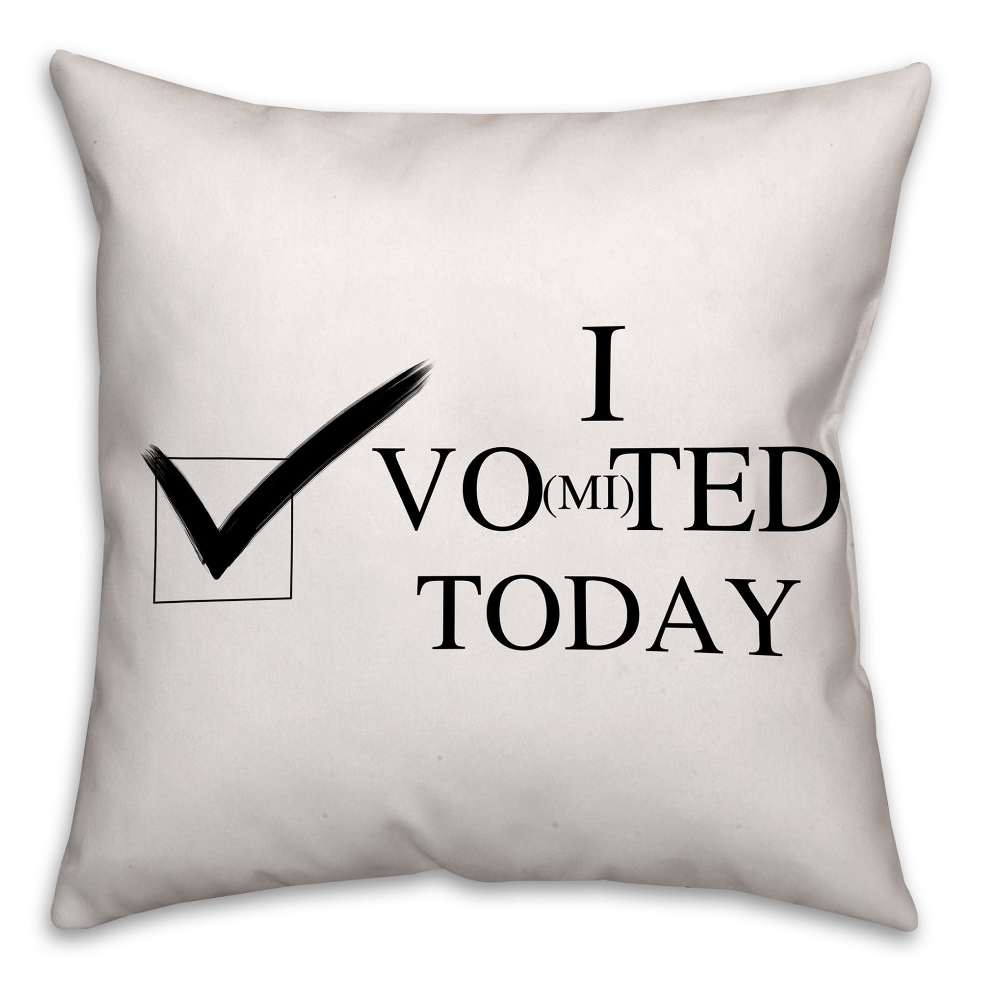Black and White I Vo(mi)ted Today Spun Polyester Throw Pillow - Front
