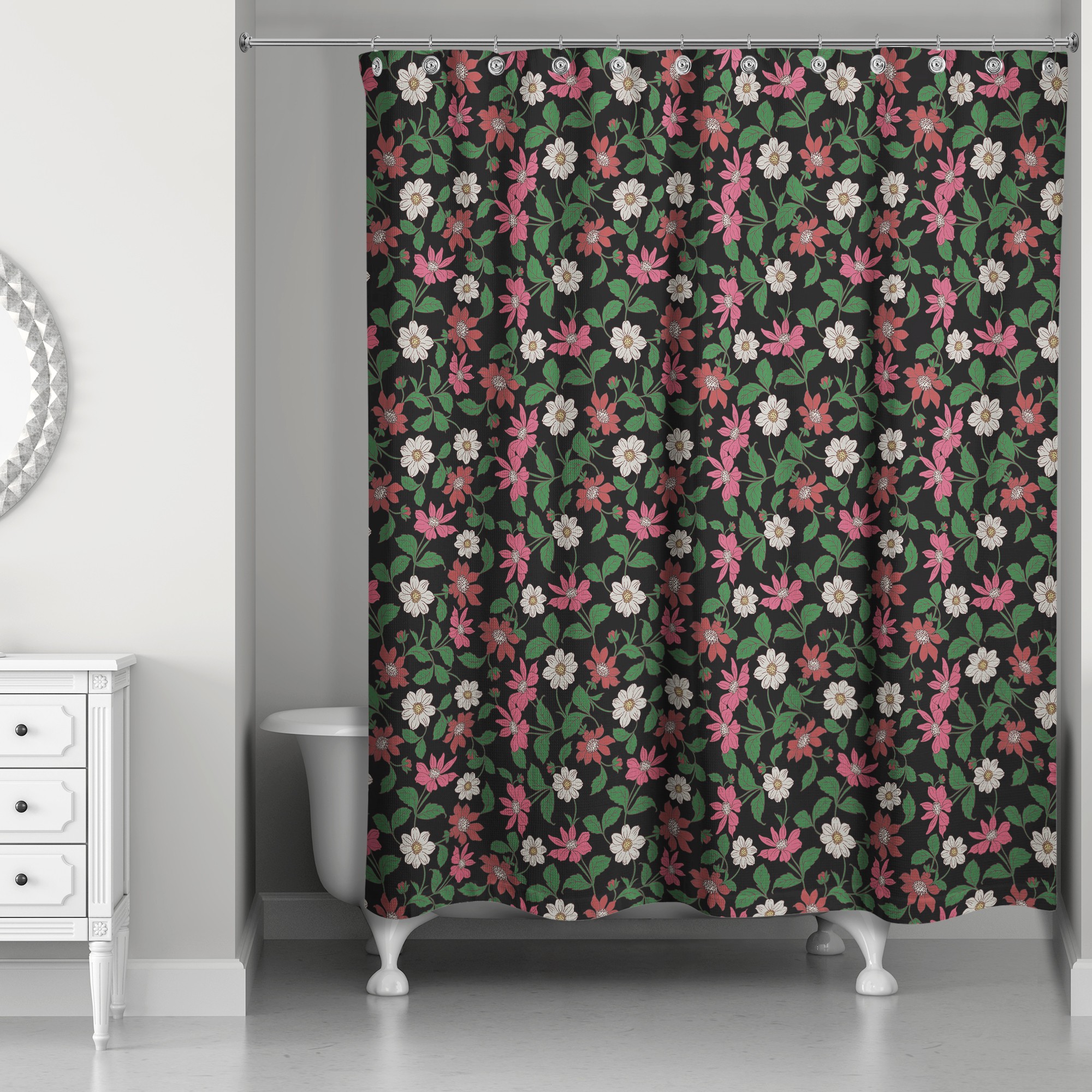 Flower Trio 71x74 Shower Curtain