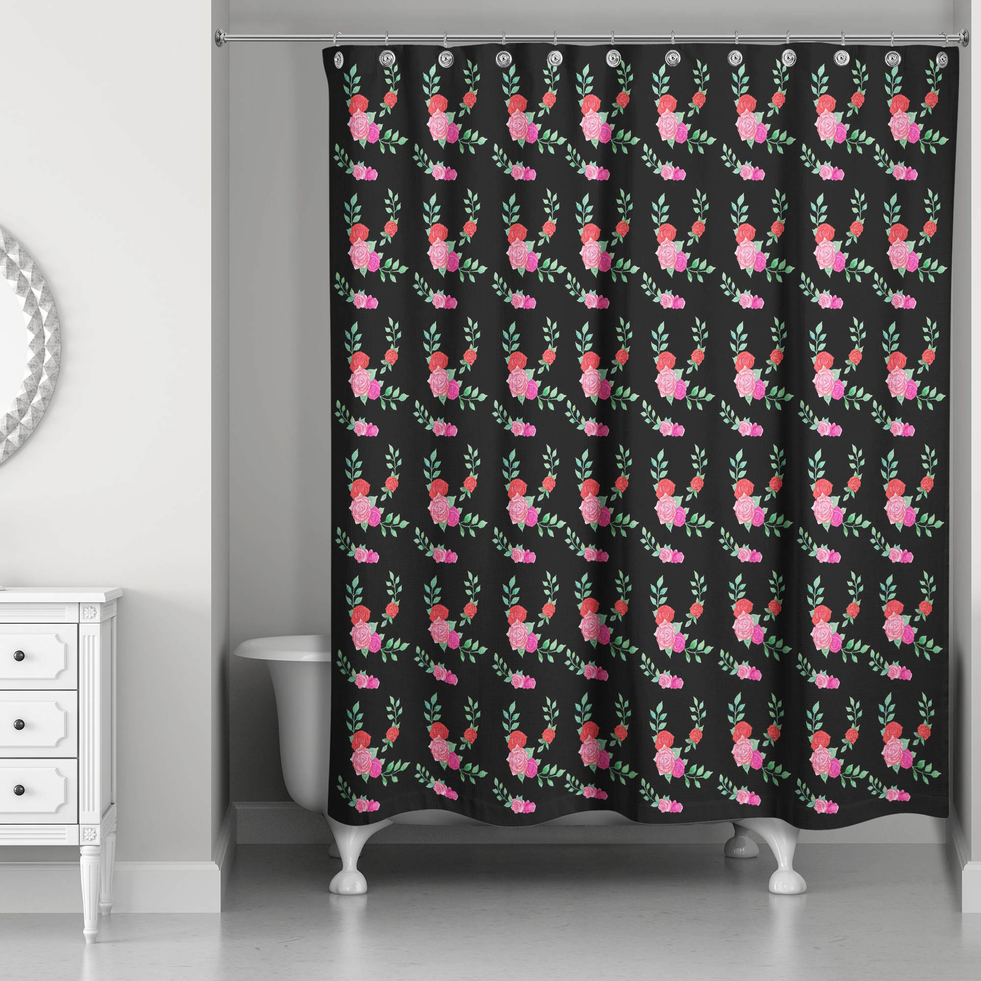 Vines And Roses 71x74 Shower Curtain