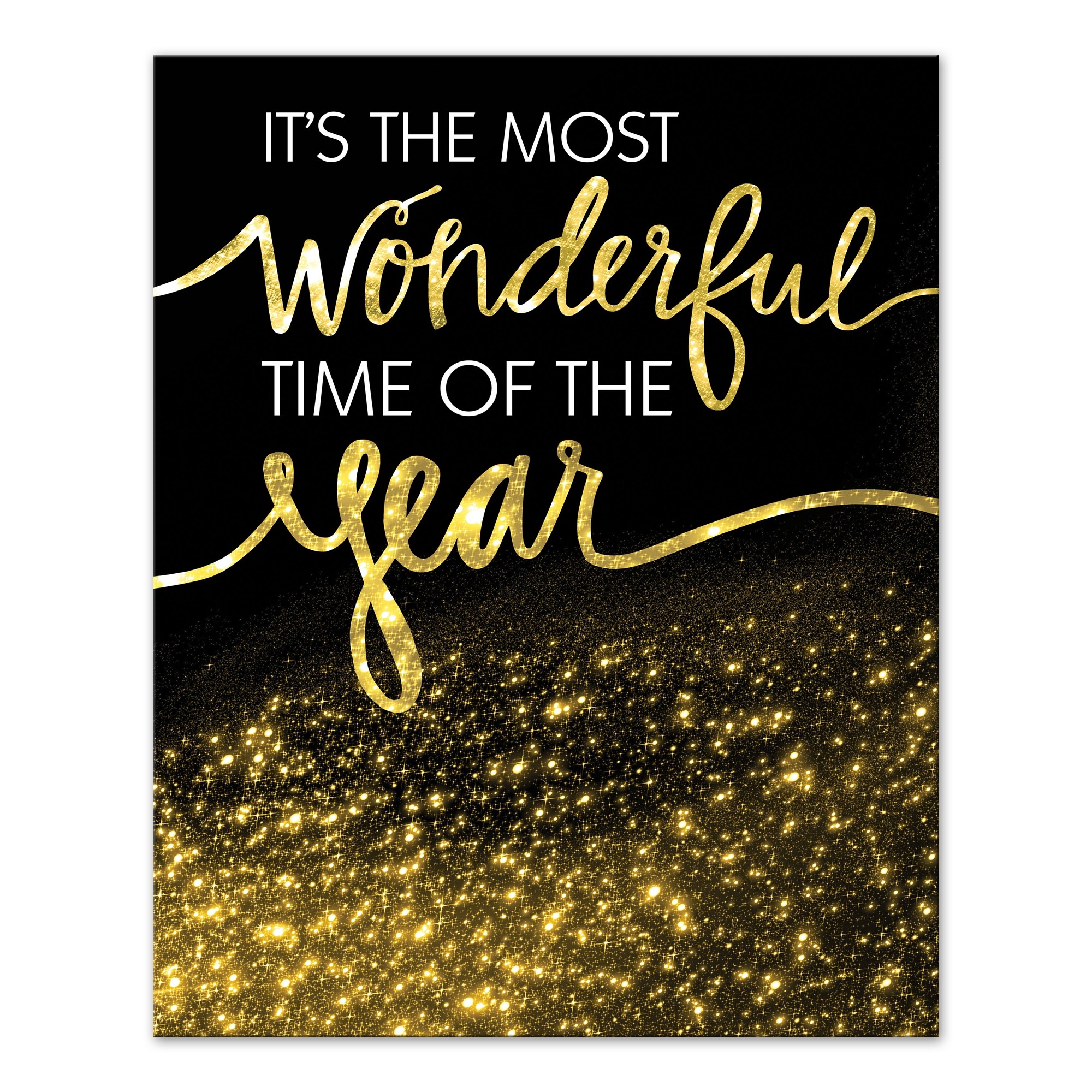 Most Wonderful Time of the Year Gold 16x20 Canvas Wall Art