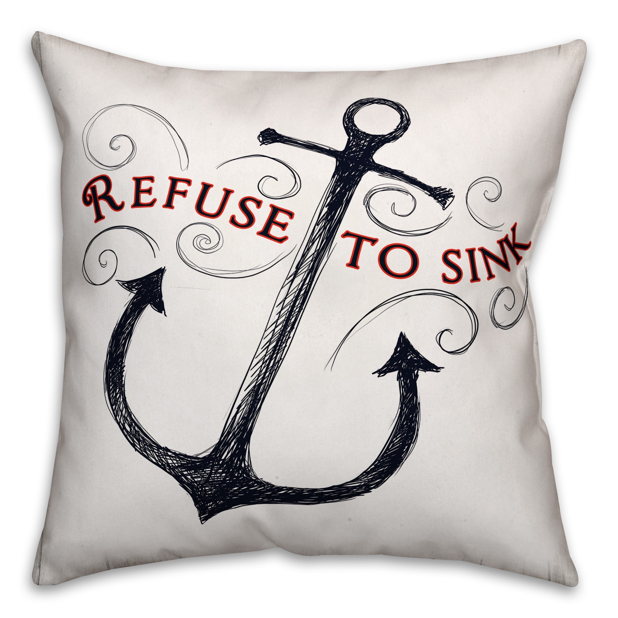 Refuse To Sink Nautical 18x18 Faux Suede Throw Pillow