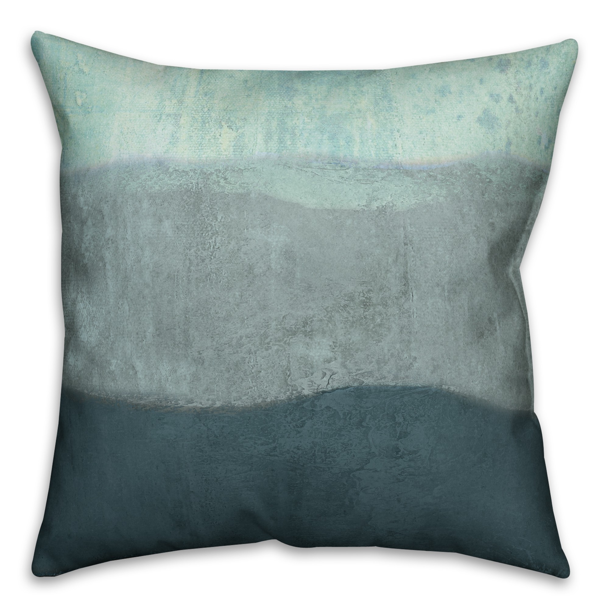 Blue Ombre Coastal Stripes 18x18 Faux Suede Pillow
