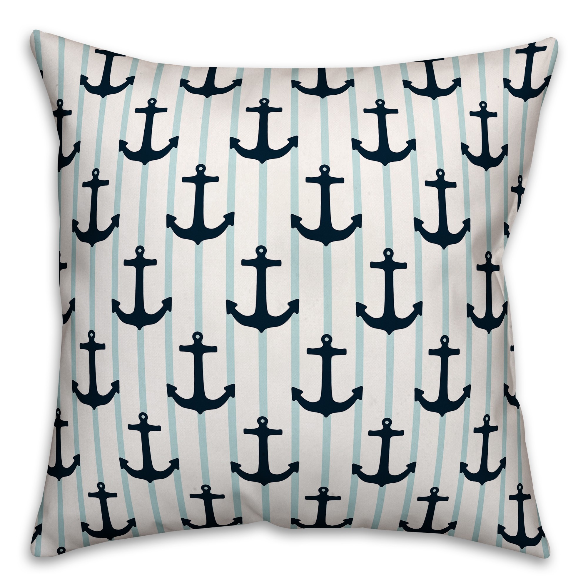 Nautical Anchors 18x18 Faux Suede Throw Pillow