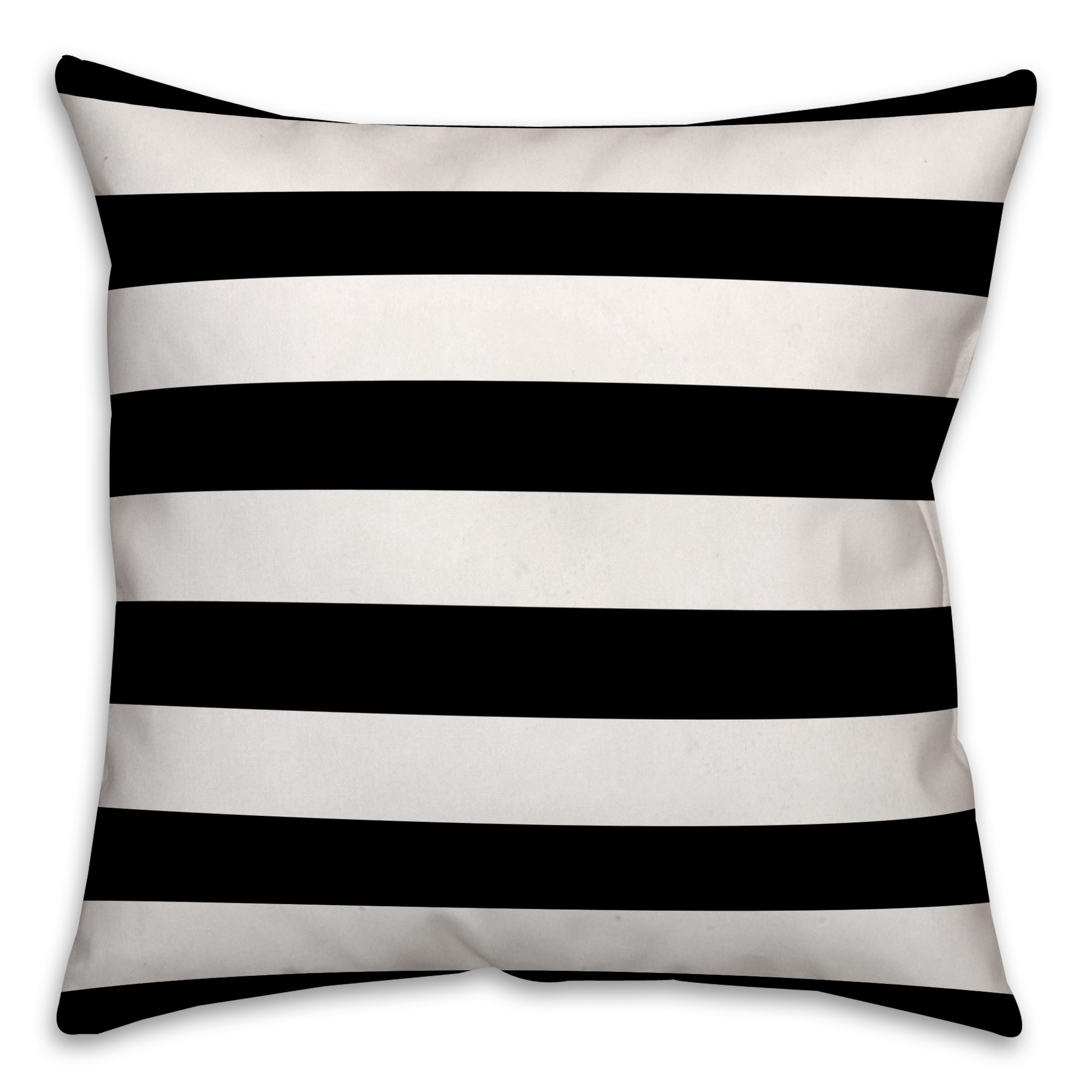 Black and White Stripes 18x18 Faux Suede Throw Pillow