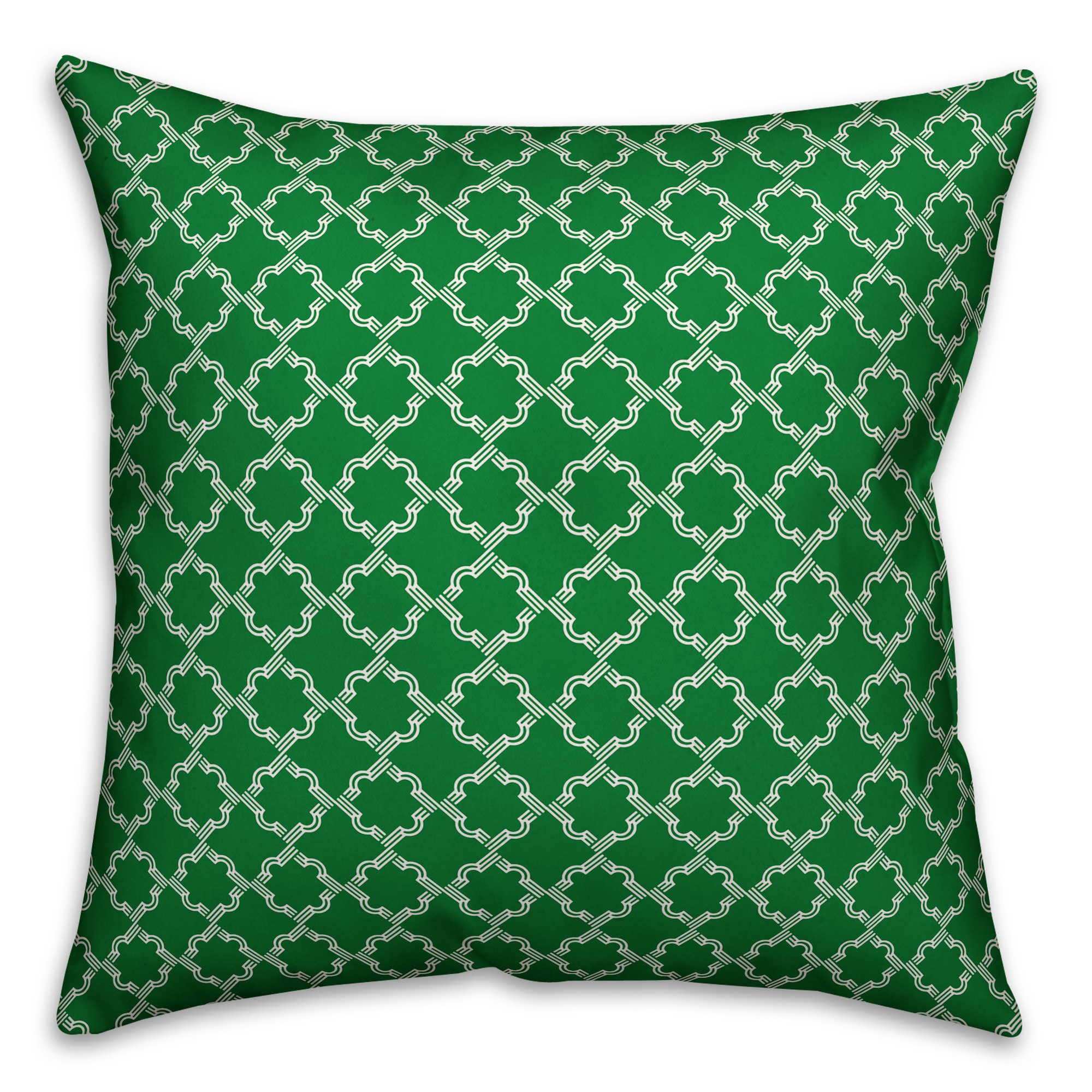 Green Celtic Pattern 18x18 Faux Suede Throw Pillow