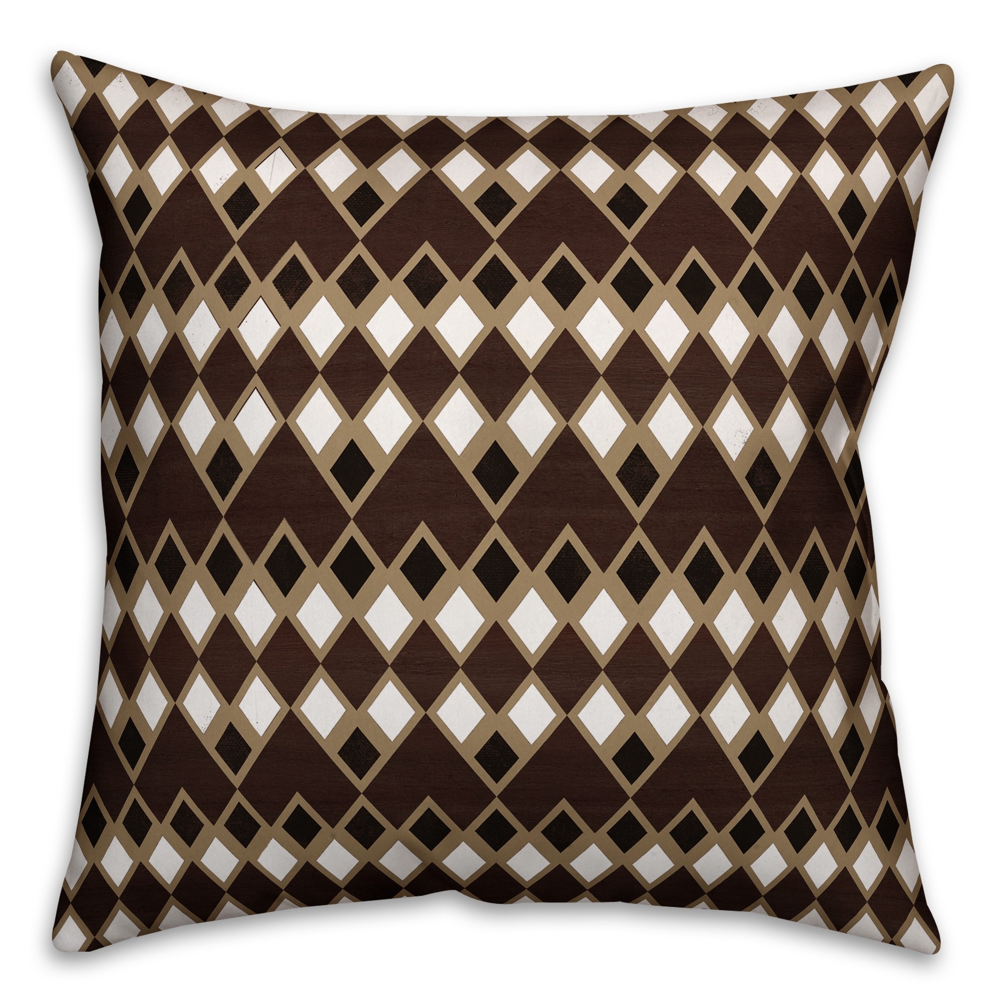Brown Tribal 18x18 Faux Suede Throw Pillow