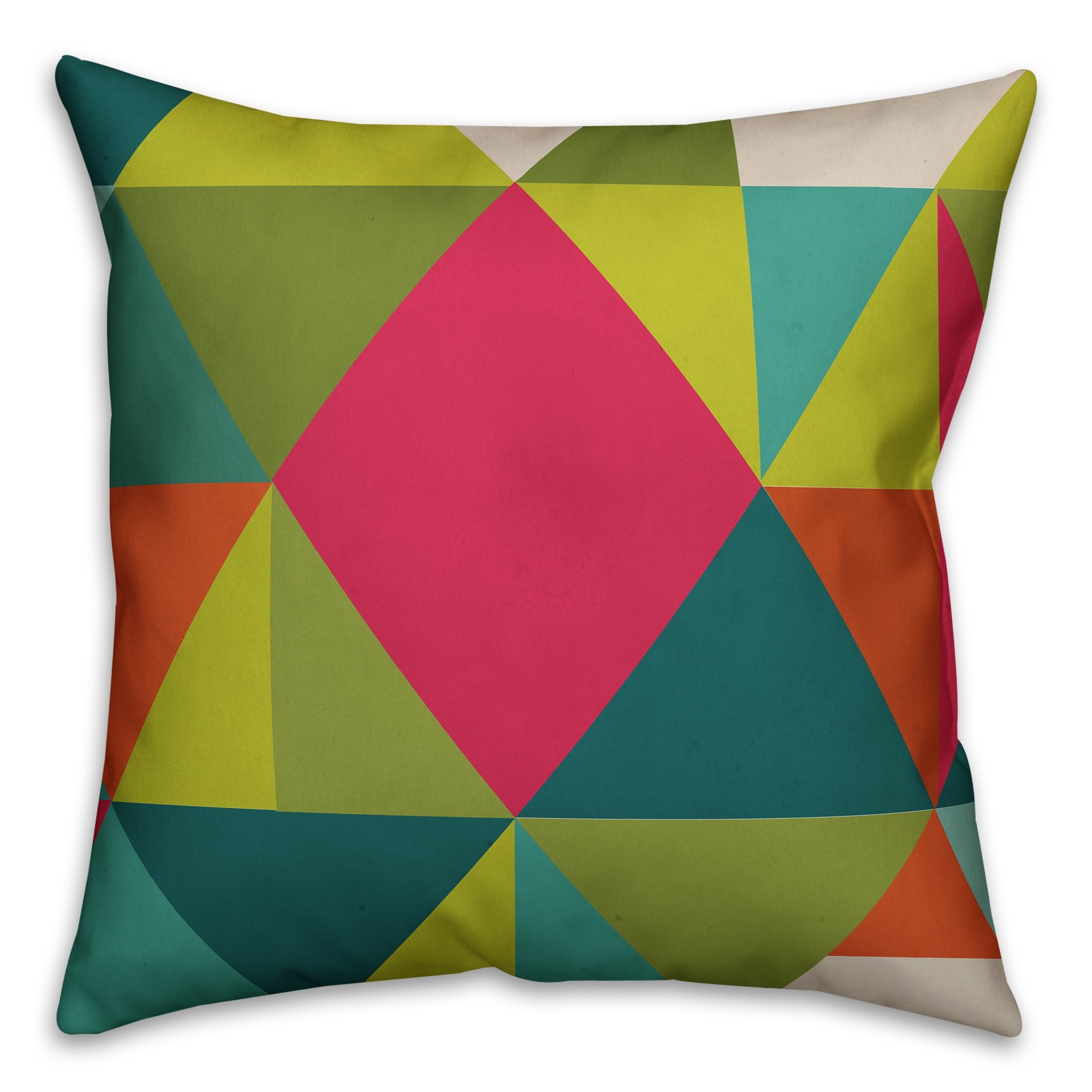 Colorful Geometric 18x18 Faux Suede Throw Pillow