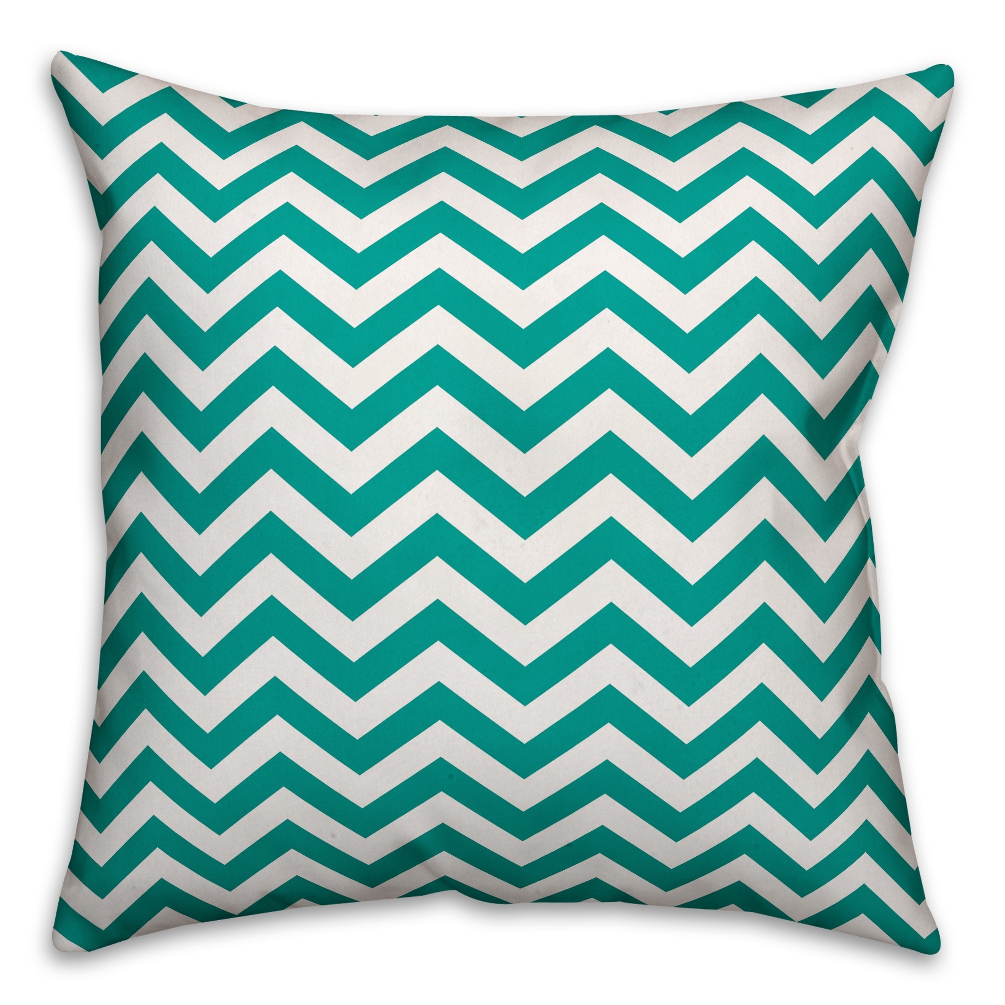 Teal Chevron 18x18 Faux Suede Throw Pillow