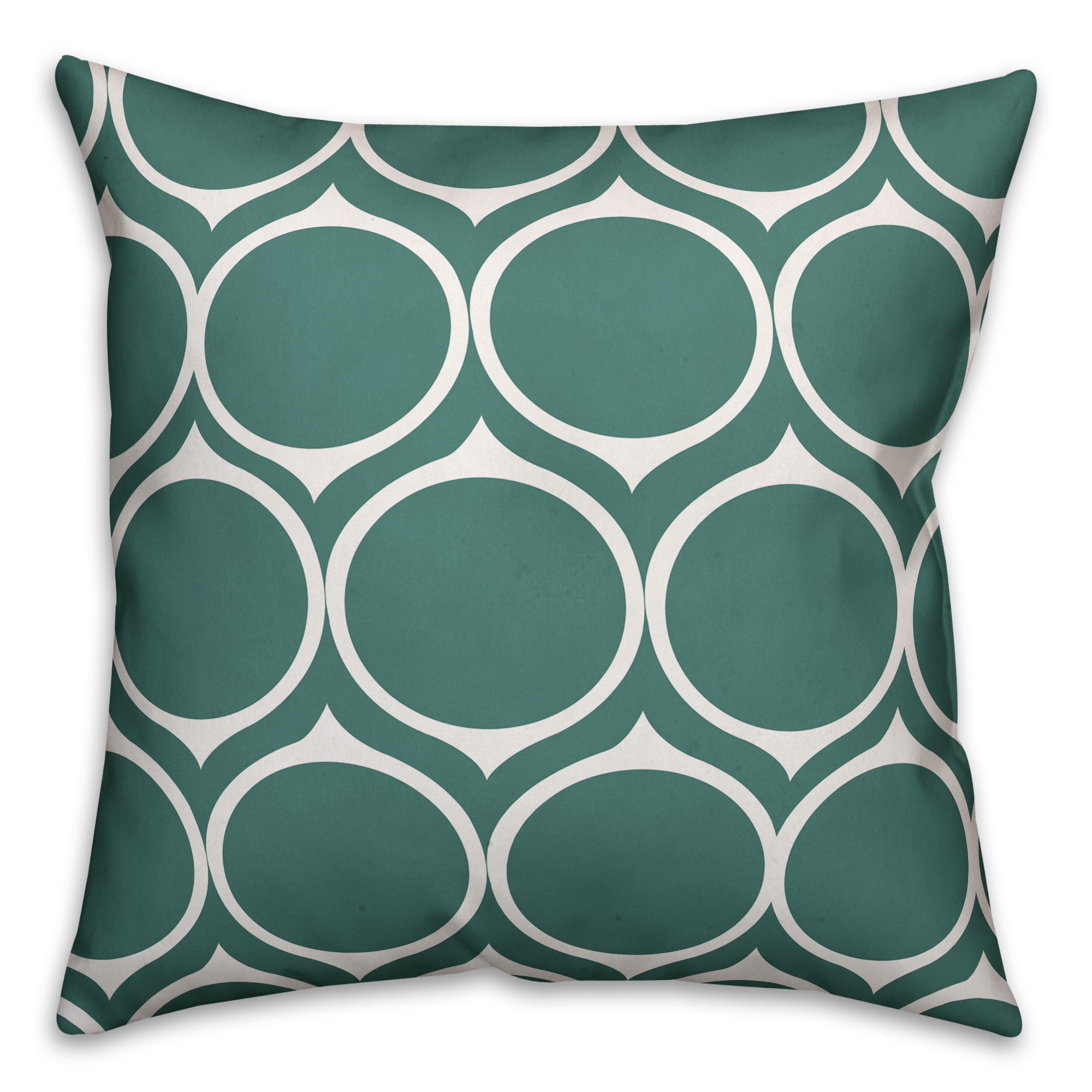 Blue Circle Pattern 18x18 Faux Suede Throw Pillow
