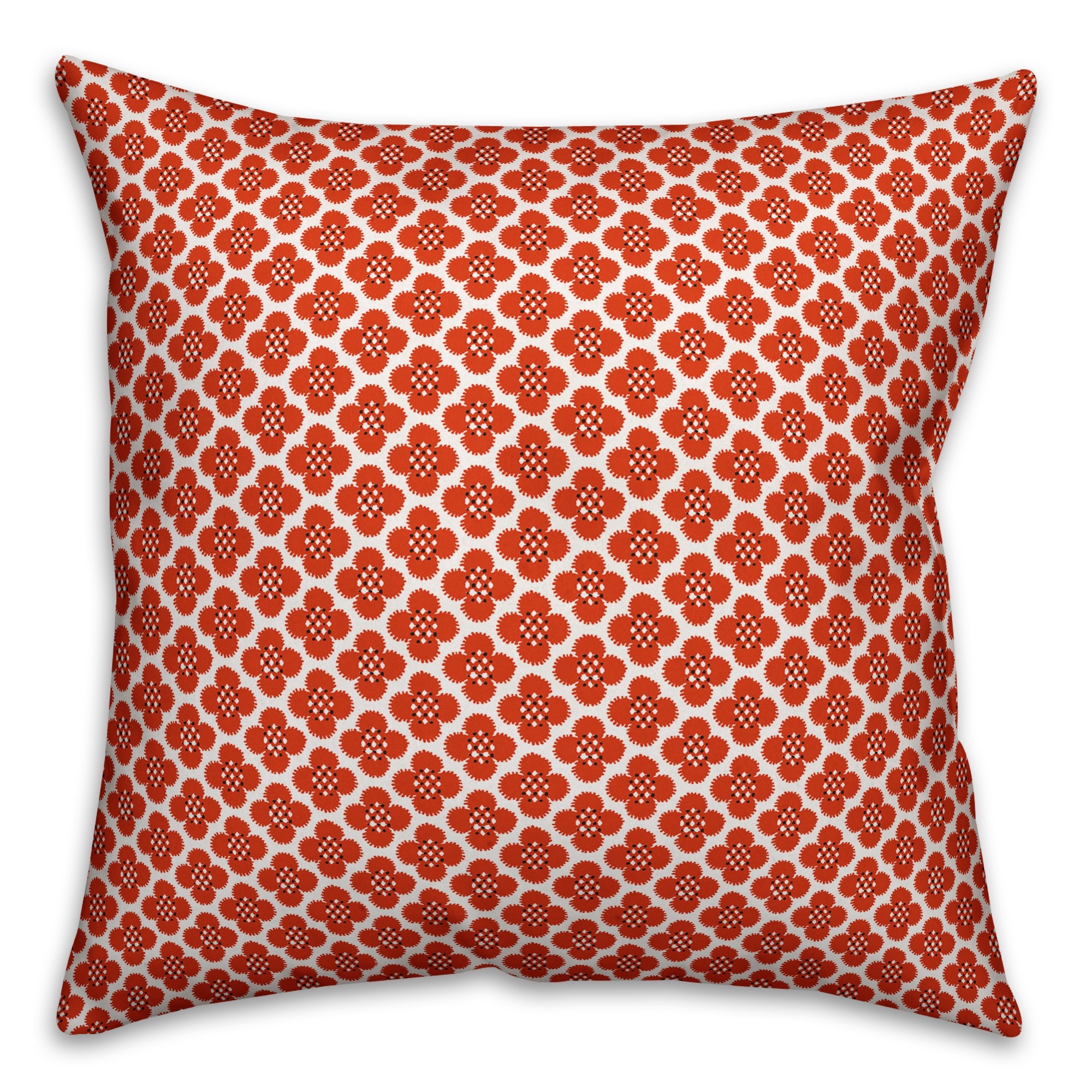 Red Quatrefoil 18x18 Faux Suede Throw Pillow