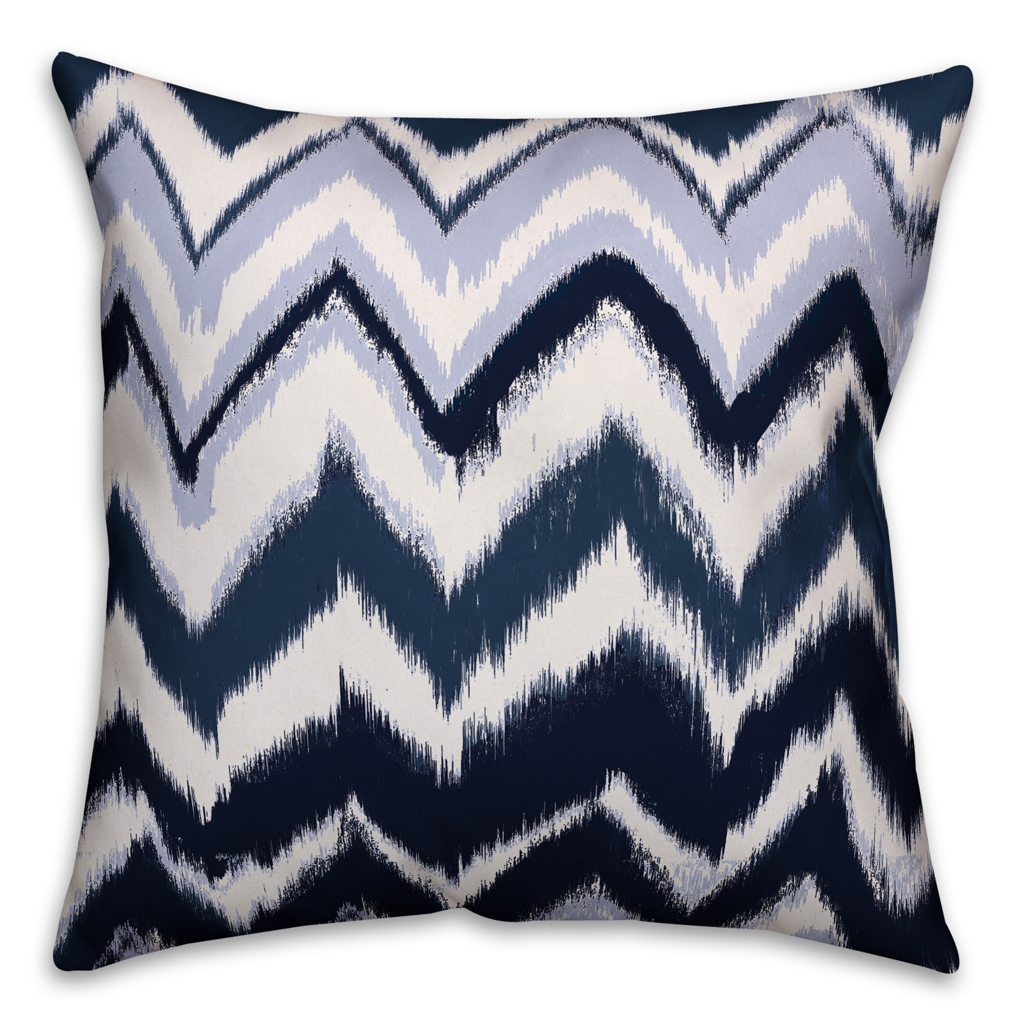 Navy Abstract Chevron 18x18 Faux Suede Throw Pillow