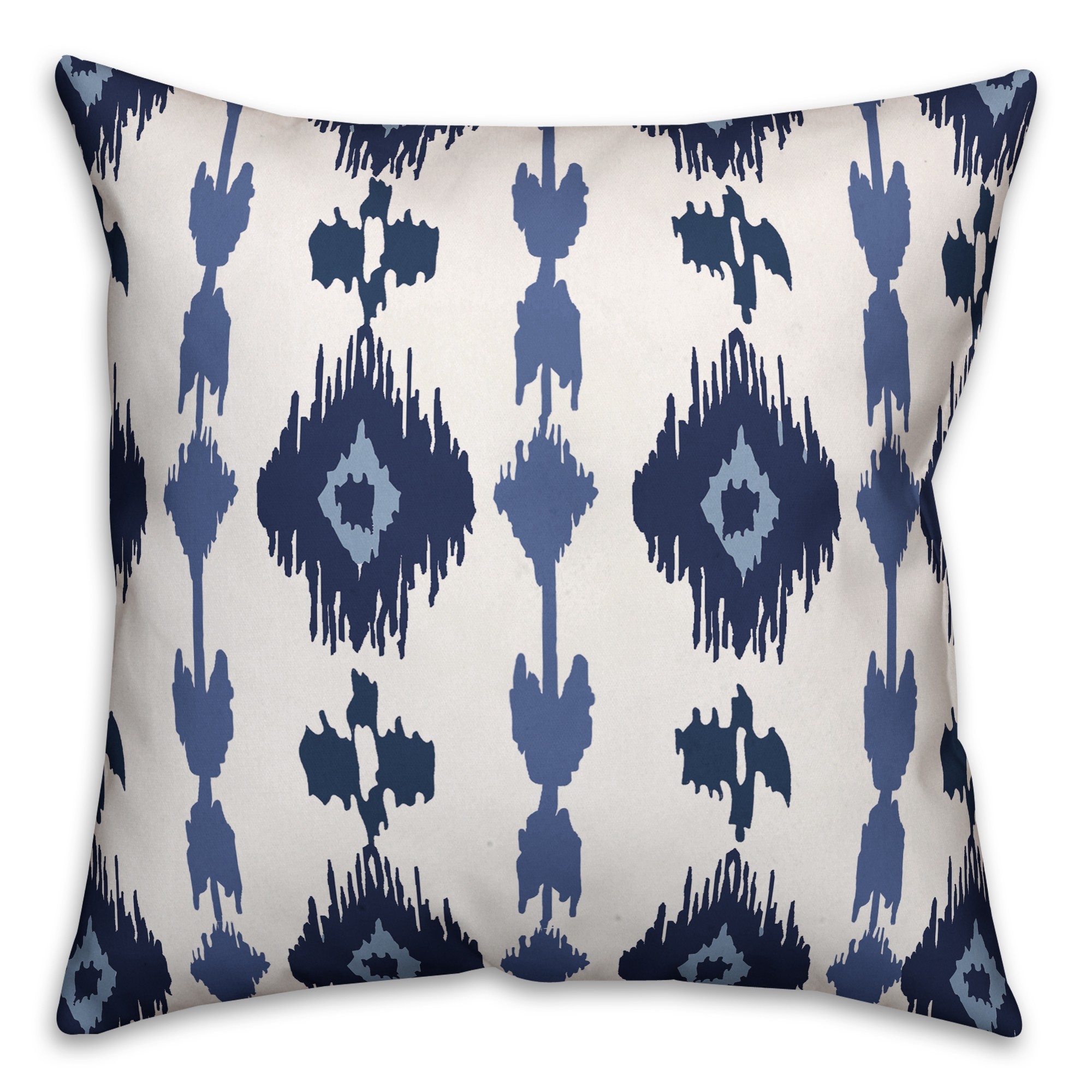 Navy Ikat 18x18 Faux Suede Pillow