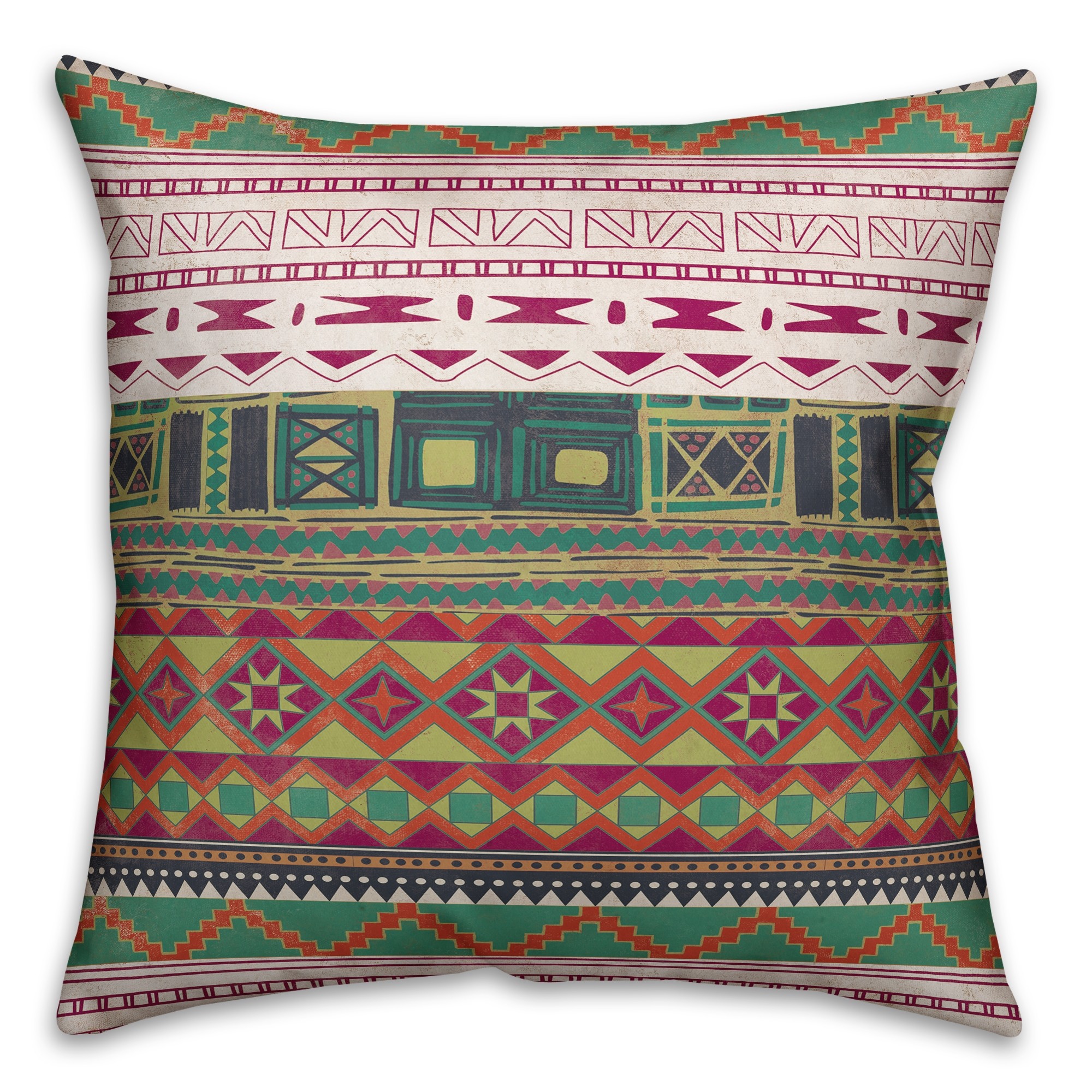Modern Tribal 18x18 Faux Suede Throw Pillow Front