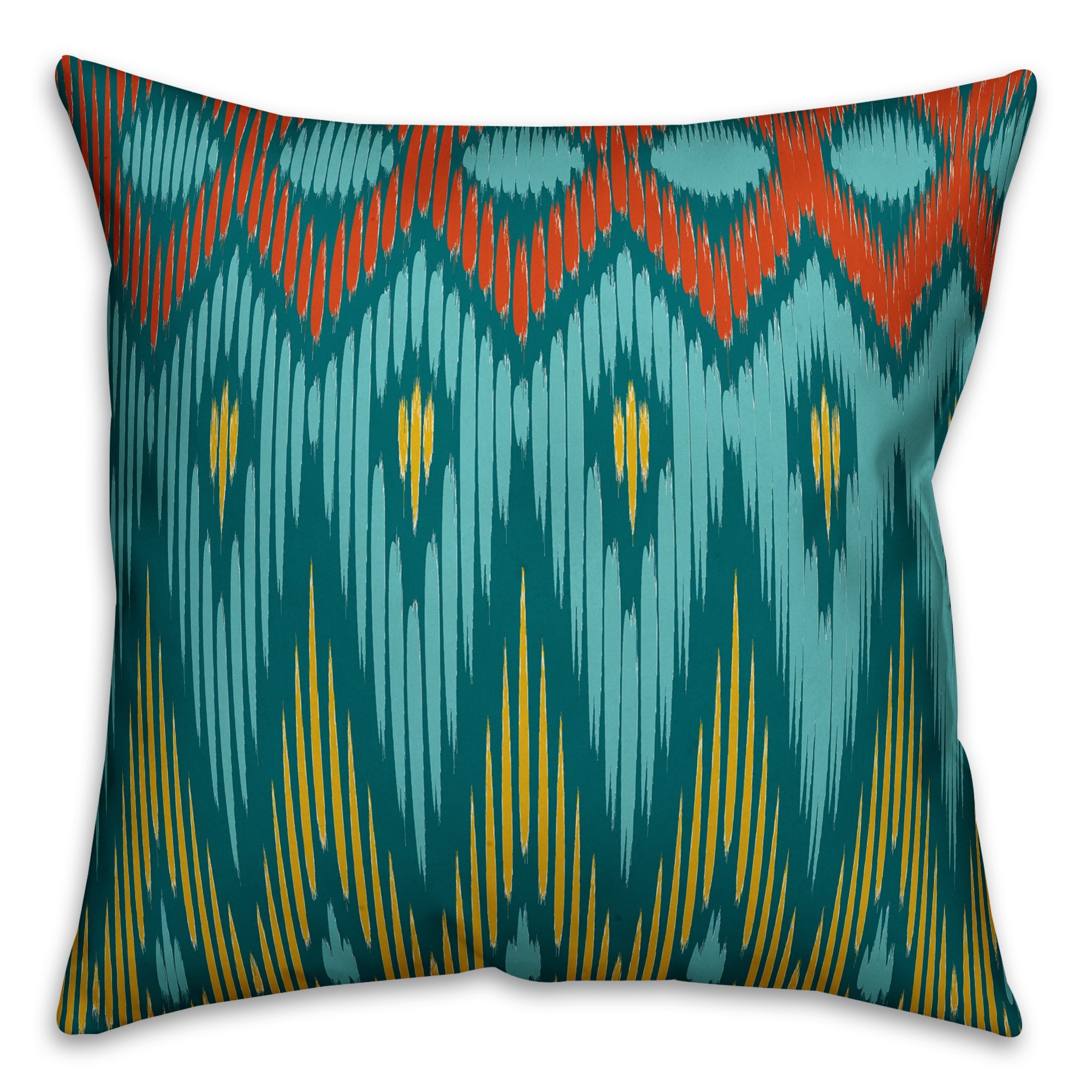 Colorful Tribal 18x18 Faux Suede Throw Pillow Front