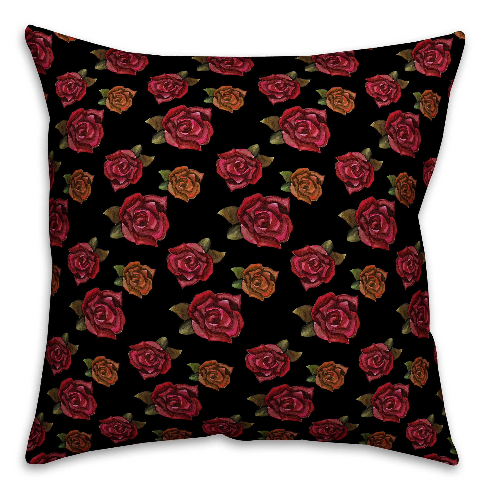 Dark Rose 18x18 Faux Suede Throw Pillow Front
