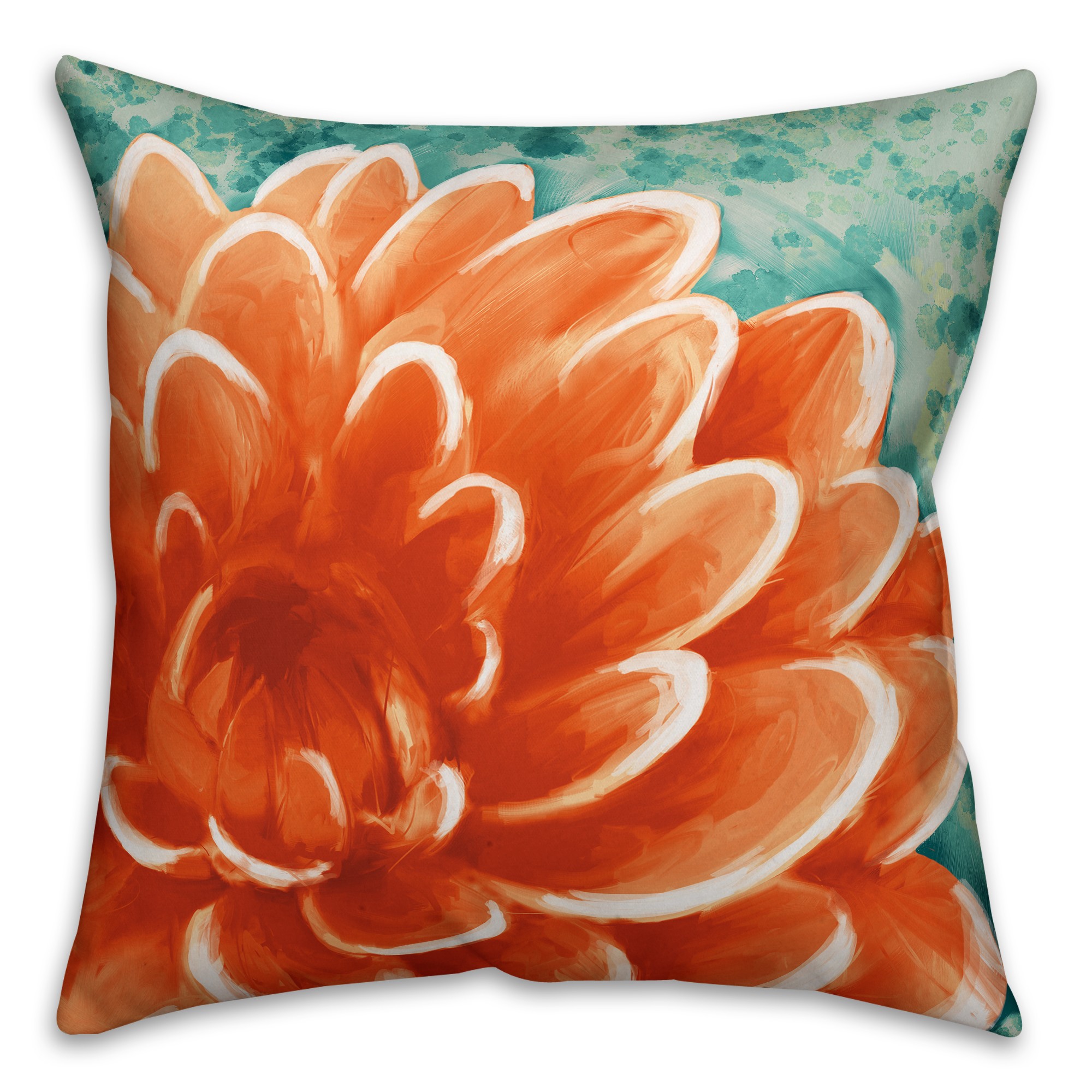 Peach Water Lily 18x18 Faux Suede Throw Pillow Front