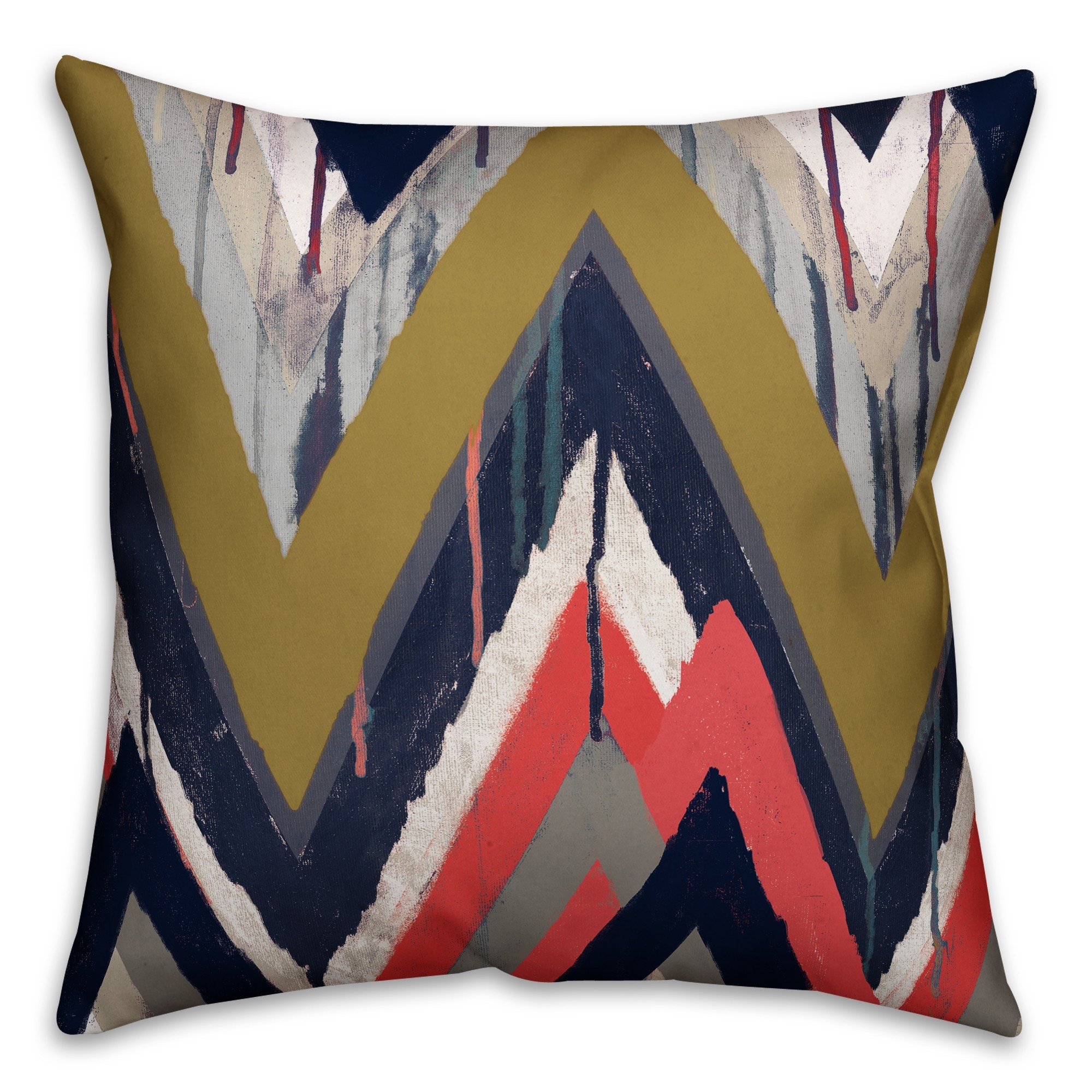 Contemporary Chrevron 18x18 Abstract Faux Suede Throw Pillow