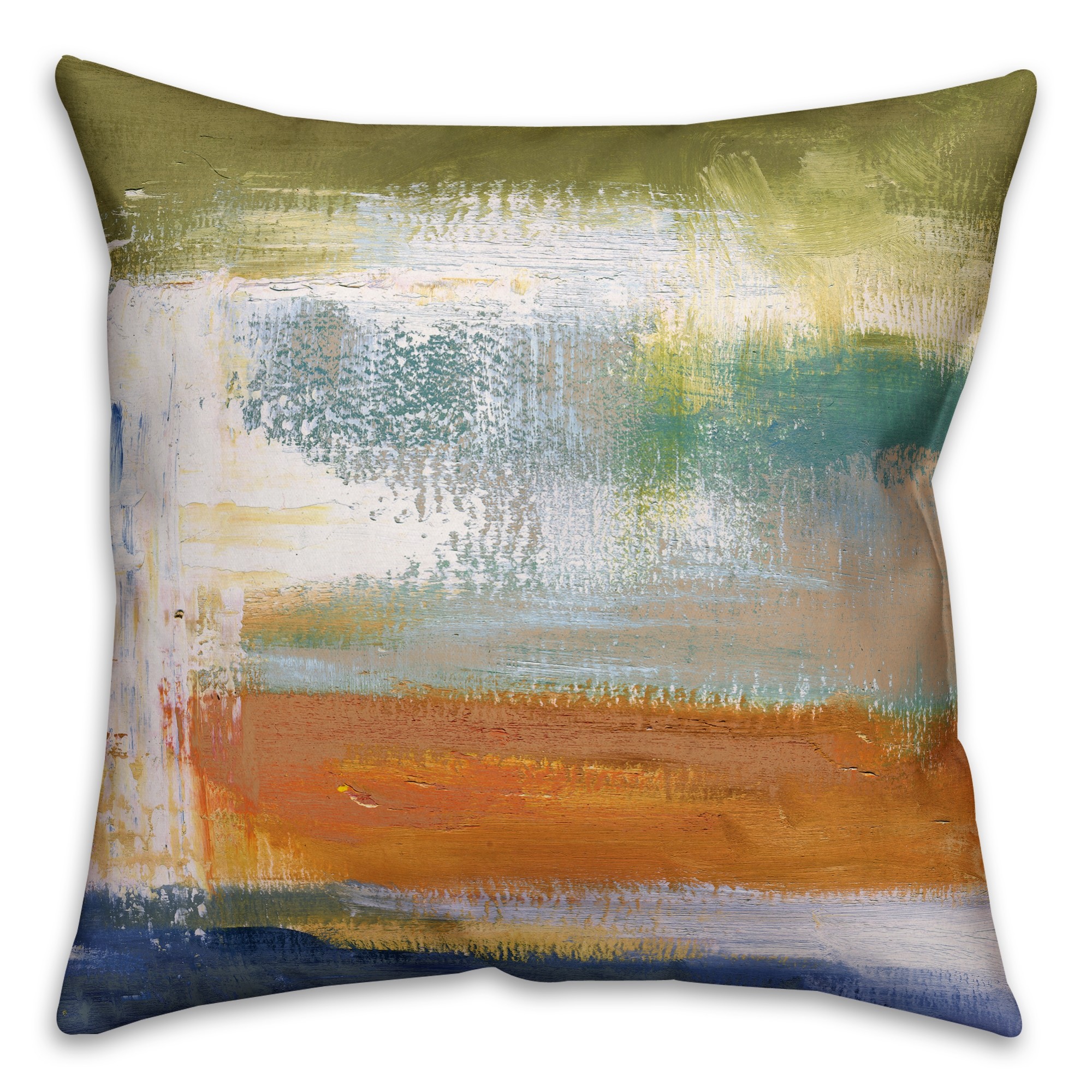 Color Collision 18x18 Abstract Faux Suede Throw Pillow
