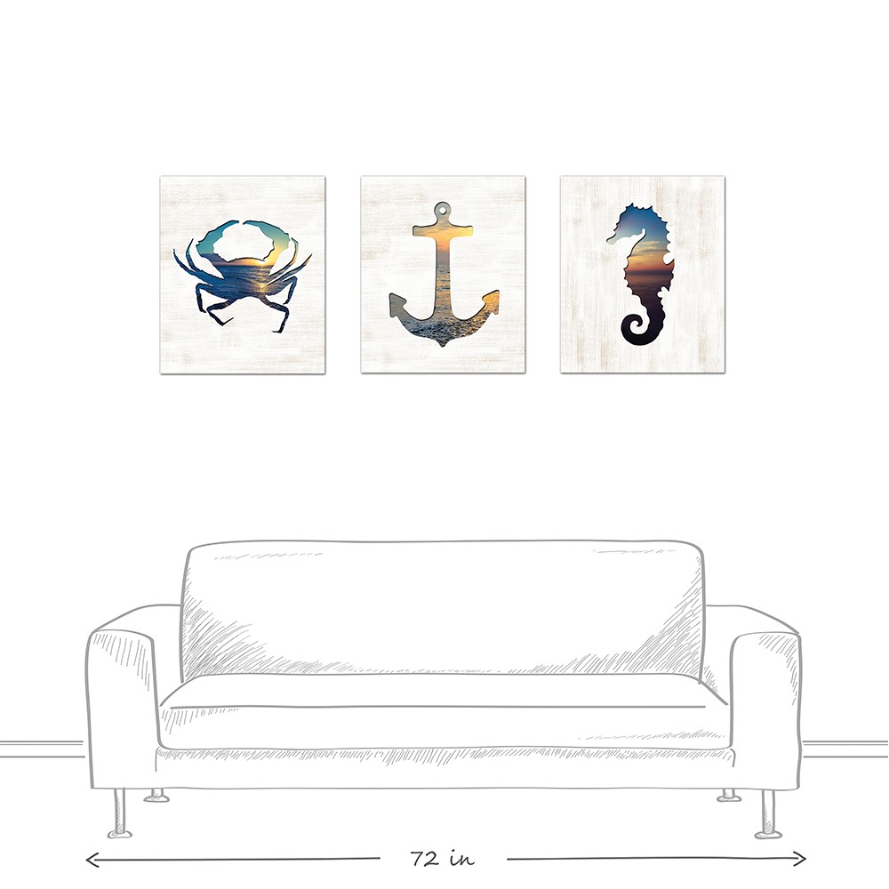 Oceanscape Cutouts Canvas Set