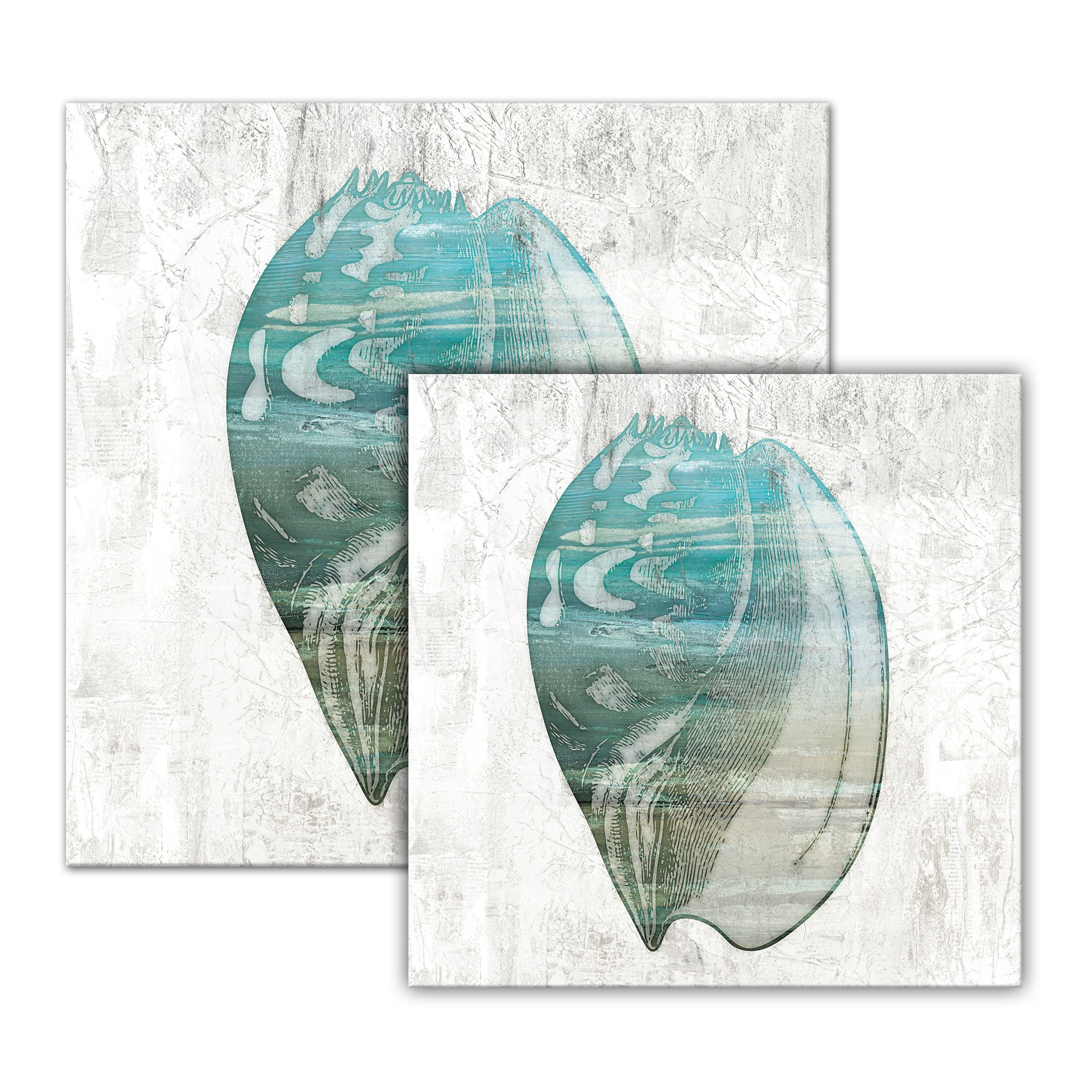 Watercolor Round Shell Canvas