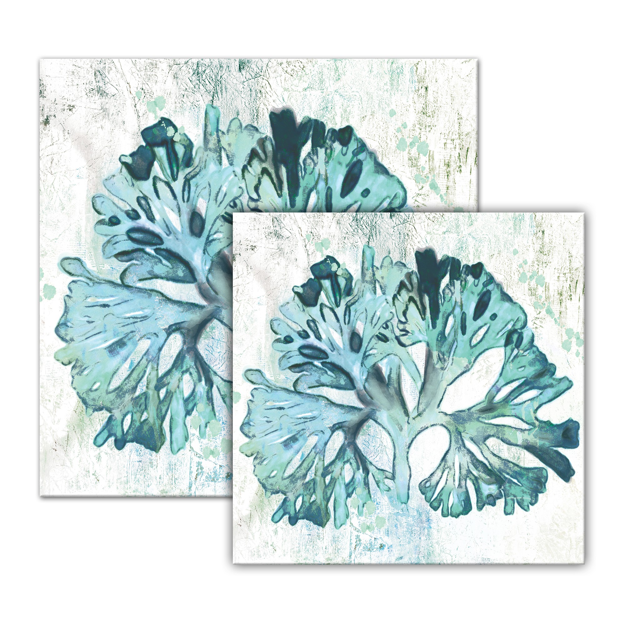Watercolor Blue Coral II Canvas
