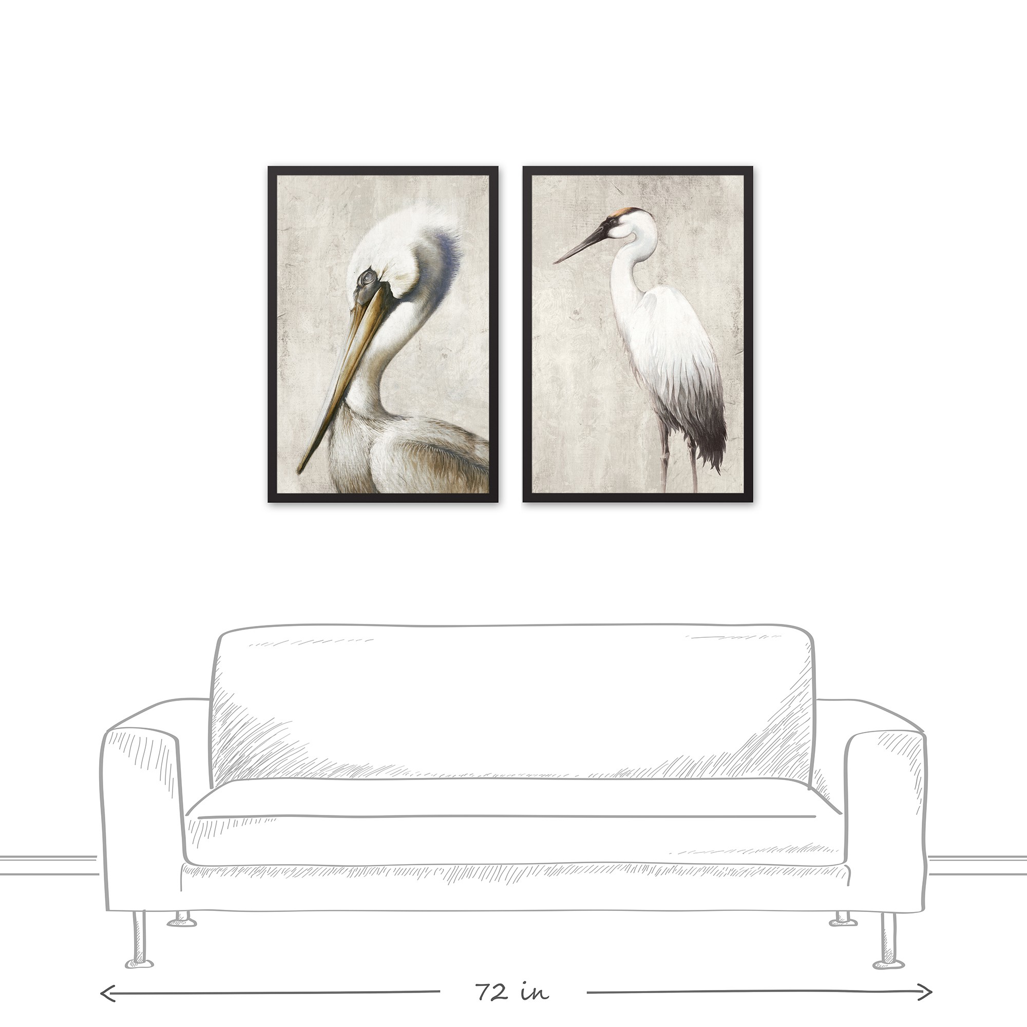 Majestic Birds Black Framed Canvas Set
