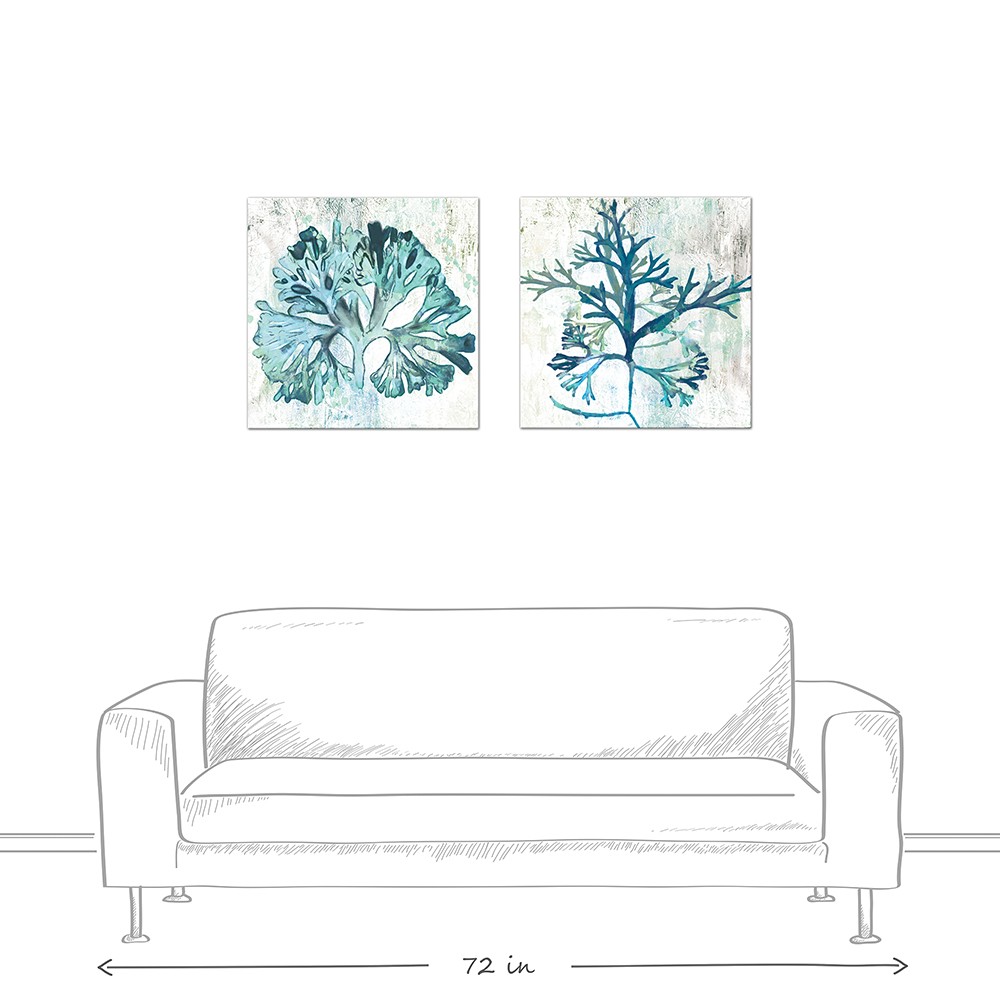 Watercolor Corals 24x24 Canvas Set