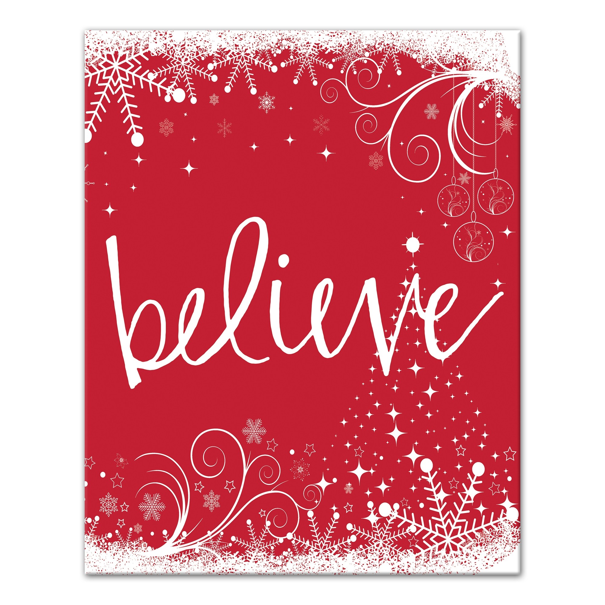 Believe Sparkle 16x20 Canvas Wall Art
