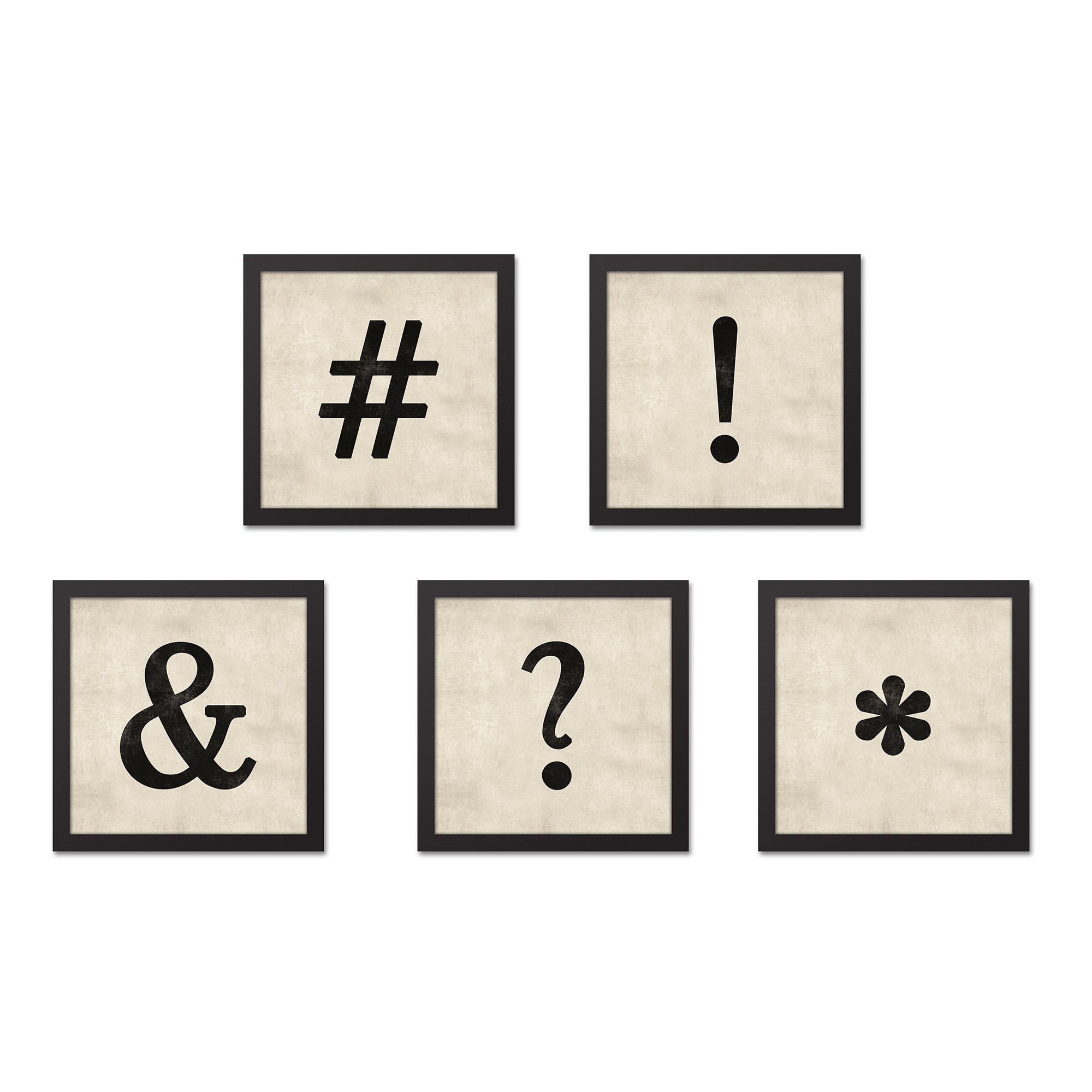 Vintage Symbols 12x12 Black Framed Canvas 